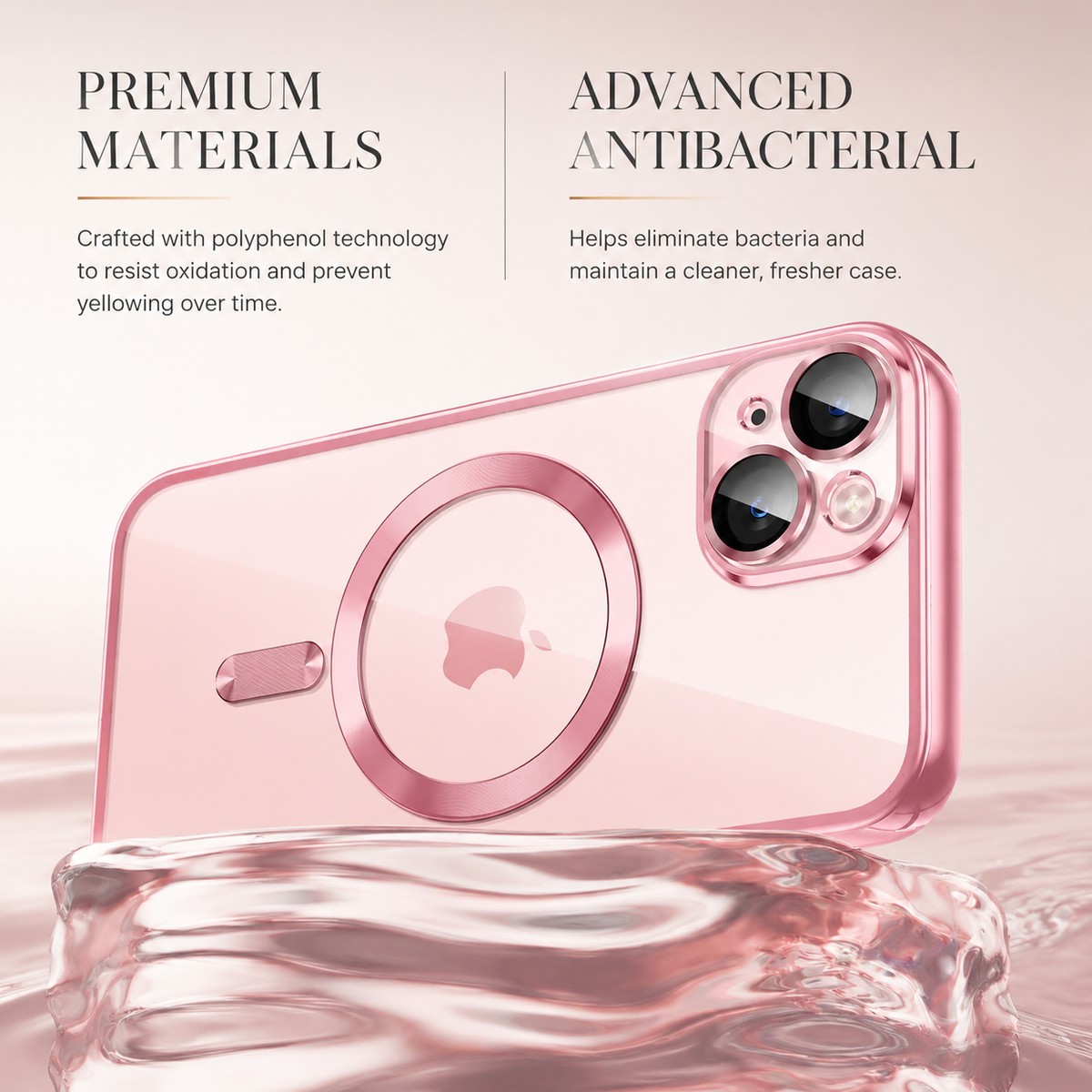 Premium iPhone Case MagSafe Transparent TPU Plated Camera Lens Protection Shockproof Anti Fingerprint Anti Scratch Magnetic Slim Half Wrapped Clear Cover