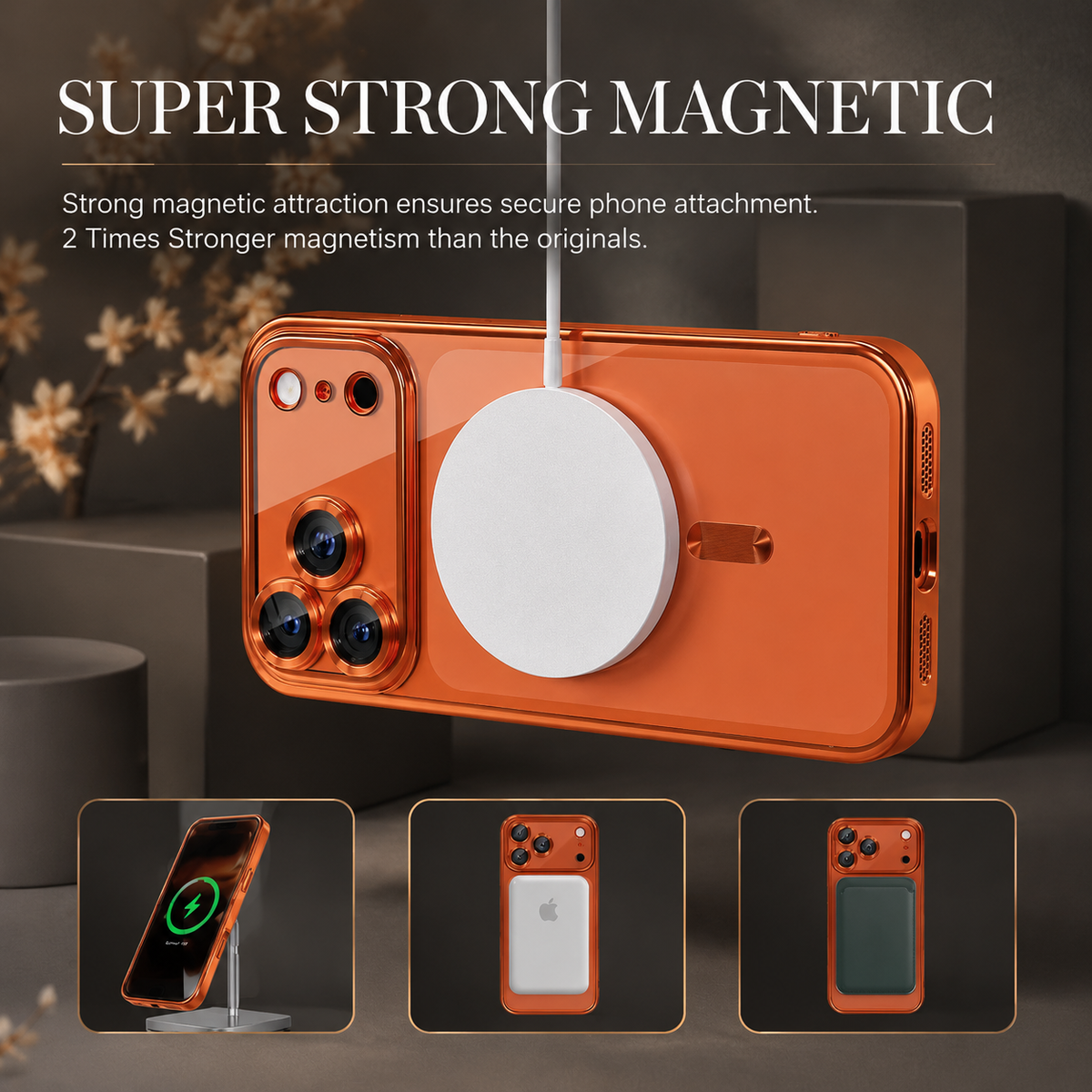 Premium iPhone Case MagSafe Transparent TPU Plated Camera Lens Protection Shockproof Anti Fingerprint Anti Scratch Magnetic Slim Half Wrapped Clear Cover