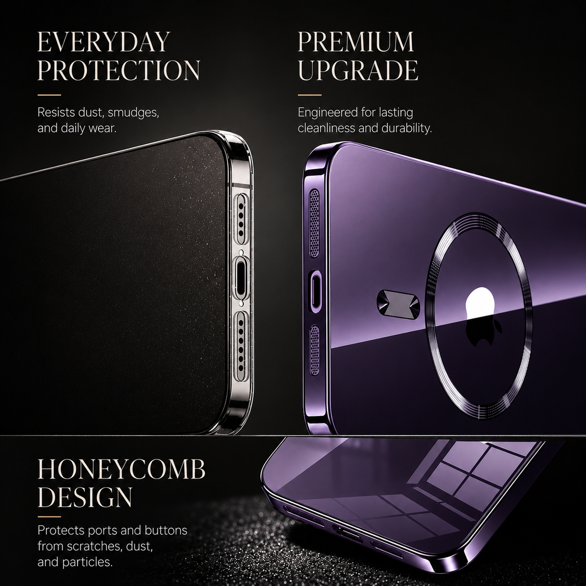 Premium iPhone Case MagSafe Transparent Tempered Glass Cover Ultra Thin Shockproof Silicone Bumper Anti Scratch Camera Guard Full Protection Slim Case