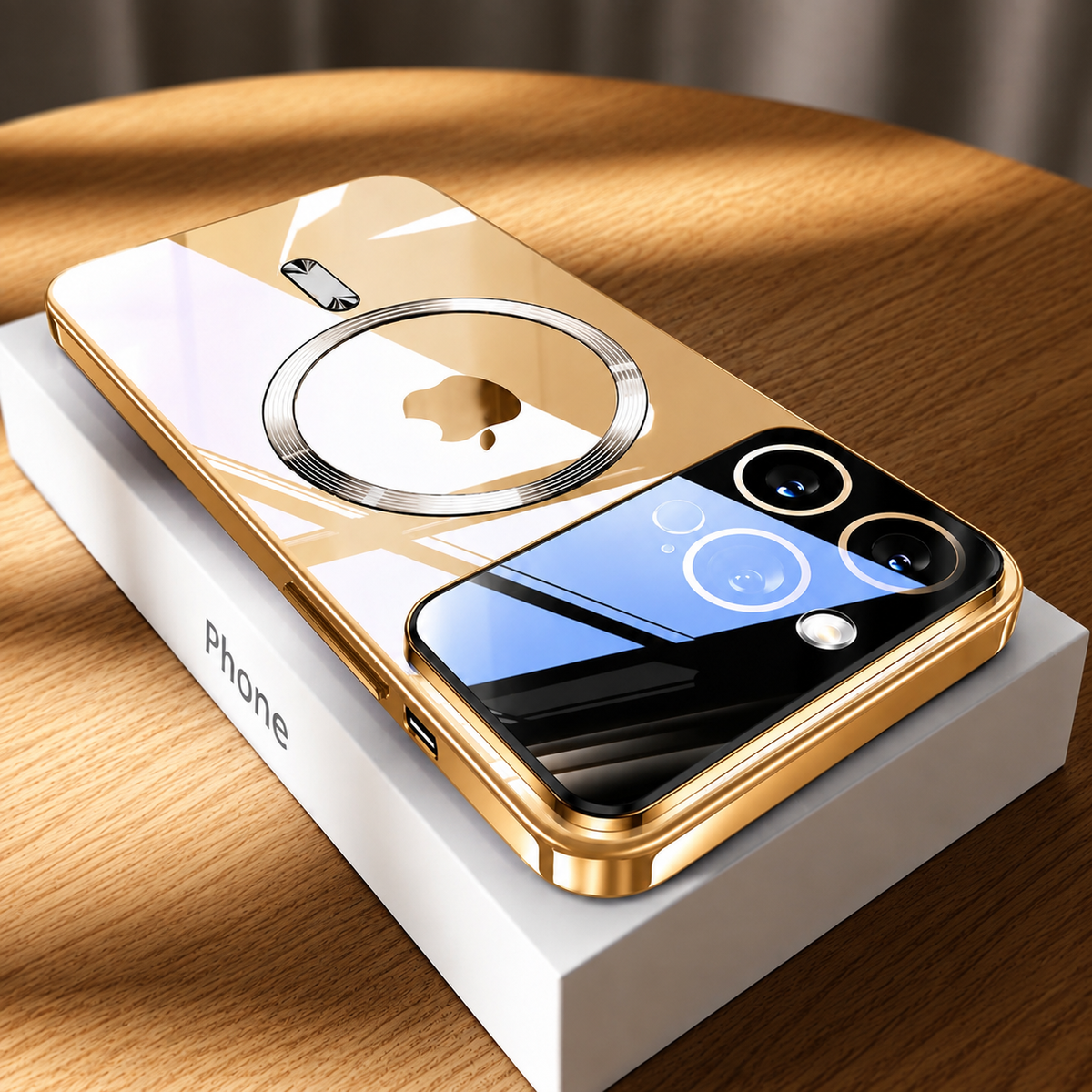 Premium iPhone Case MagSafe Transparent Tempered Glass Cover Ultra Thin Shockproof Silicone Bumper Anti Scratch Camera Guard Full Protection Slim Case