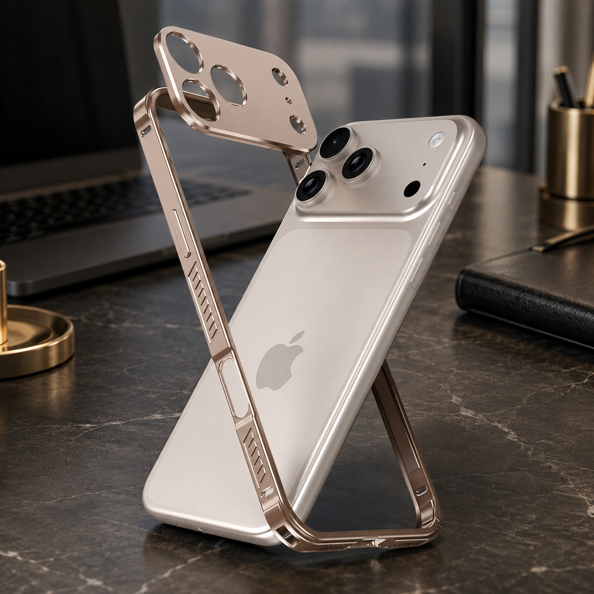 Premium iPhone Case MagSafe Ultra Thin Aluminum Frame Metal Bumper Lens Protector Matte Anti Scratch Non Slip Lightweight Protective Cover Case Design