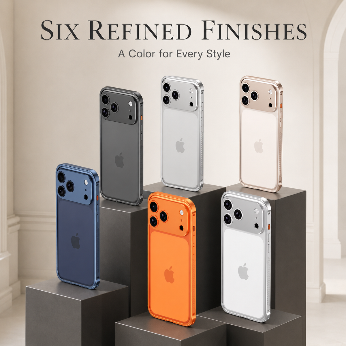 Premium iPhone Case MagSafe Ultra Thin Aluminum Frame Metal Bumper Lens Protector Matte Anti Scratch Non Slip Lightweight Protective Cover Case Design