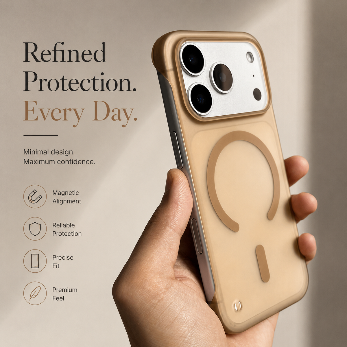 Premium iPhone Case MagSafe Ultra Thin Frameless Magnetic Clear Matte Protective Cover Anti Scratch Wireless Charging Slim Lightweight Minimalist Case