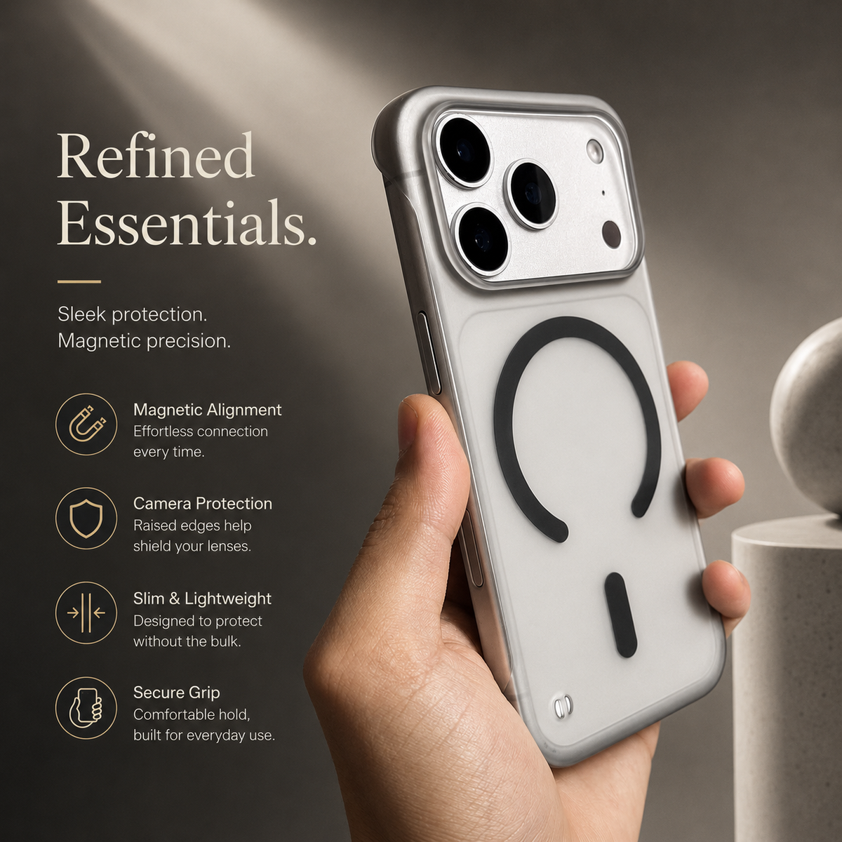 Premium iPhone Case MagSafe Ultra Thin Frameless Magnetic Clear Matte Protective Cover Anti Scratch Wireless Charging Slim Lightweight Minimalist Case