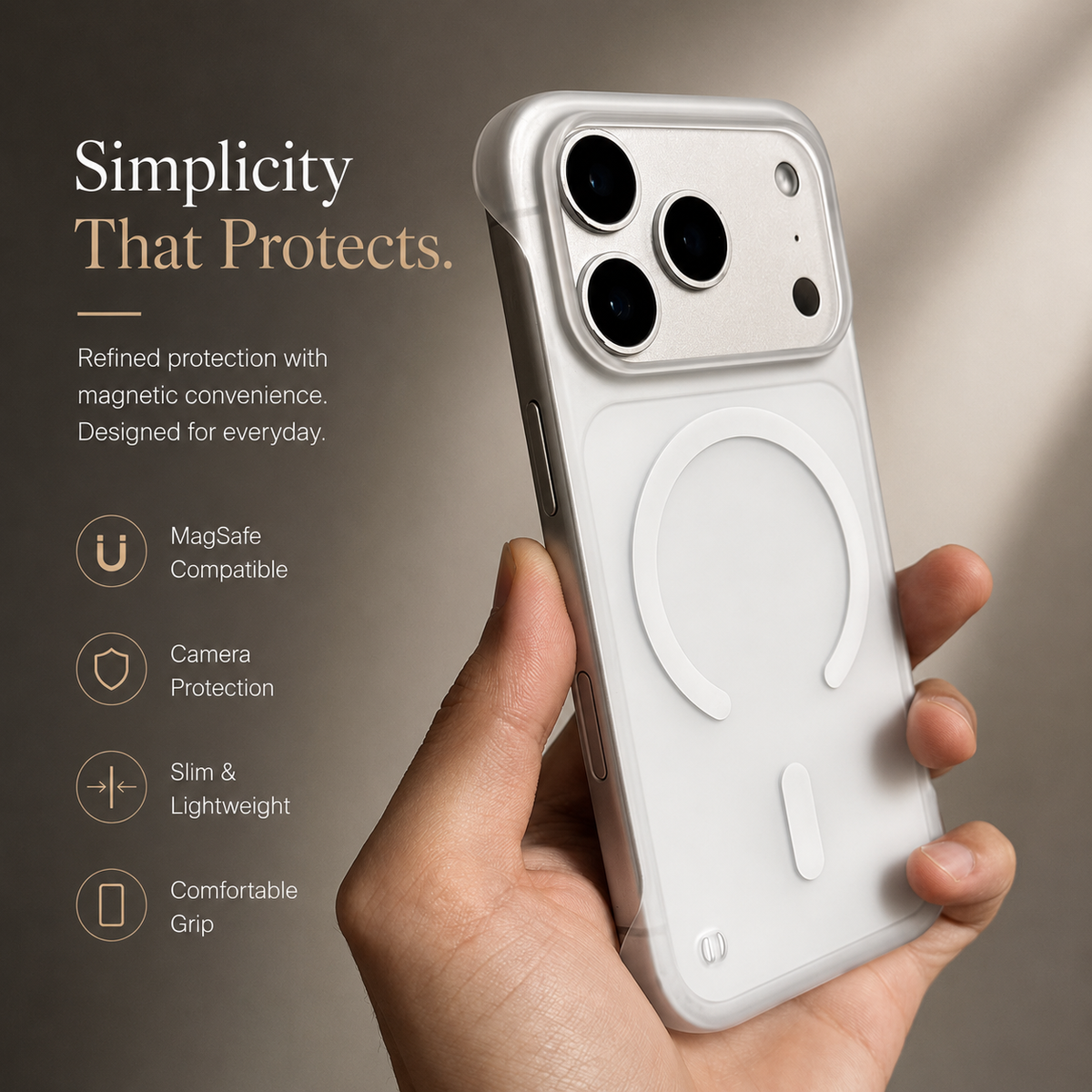 Premium iPhone Case MagSafe Ultra Thin Frameless Magnetic Clear Matte Protective Cover Anti Scratch Wireless Charging Slim Lightweight Minimalist Case