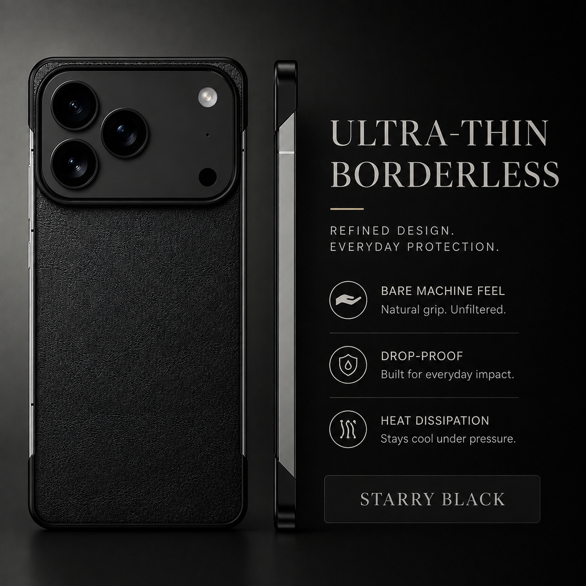Premium iPhone Case MagSafe Ultra Thin Leather PC Cover Shockproof Anti Scratch Camera Protection Non Slip Matte Frameless Slim Full Cover Modern Look