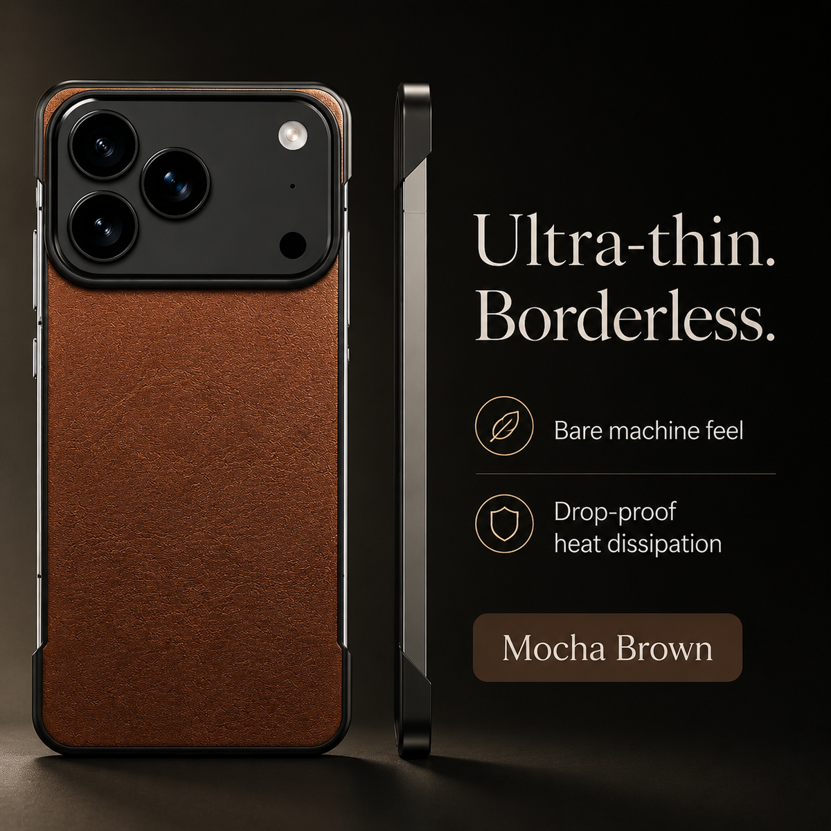 Premium iPhone Case MagSafe Ultra Thin Leather PC Cover Shockproof Anti Scratch Camera Protection Non Slip Matte Frameless Slim Full Cover Modern Look