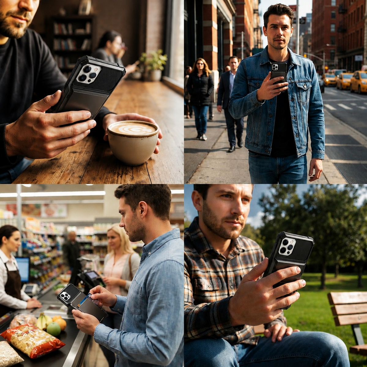 Premium iPhone Case MagSafe Wallet Card Holder Shockproof Camera Protection Slim Full Coverage Protective Cover Magnetic Charging Compact Design Daily
