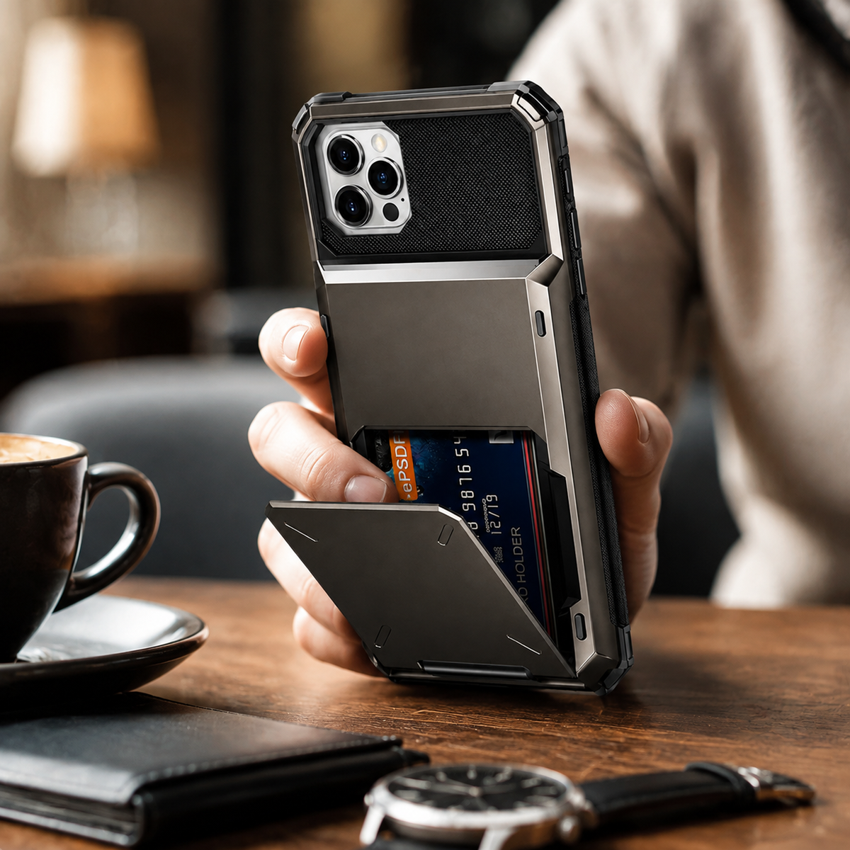 Premium iPhone Case MagSafe Wallet Card Holder Shockproof Camera Protection Slim Full Coverage Protective Cover Magnetic Charging Compact Design Daily