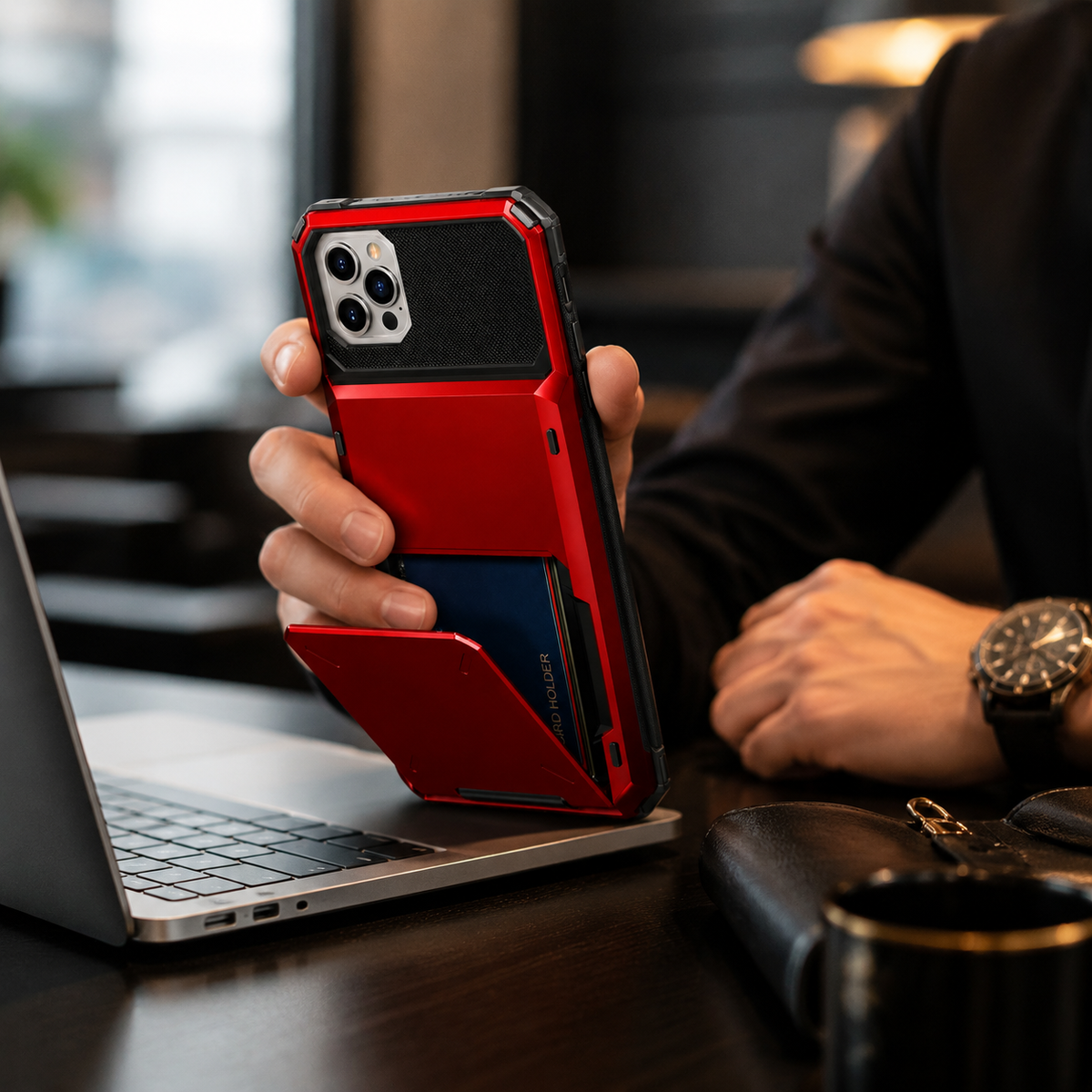 Premium iPhone Case MagSafe Wallet Card Holder Shockproof Camera Protection Slim Full Coverage Protective Cover Magnetic Charging Compact Design Daily