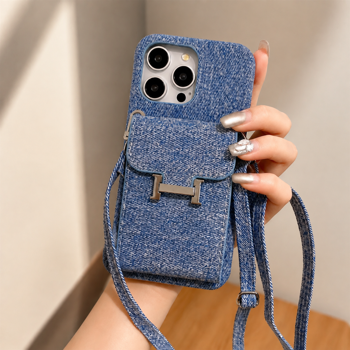 Premium iPhone Case MagSafe Wallet Crossbody PU Leather Card Holder Shockproof RFID Blocking Magnetic Flip Cover Shoulder Strap Full Protection Design