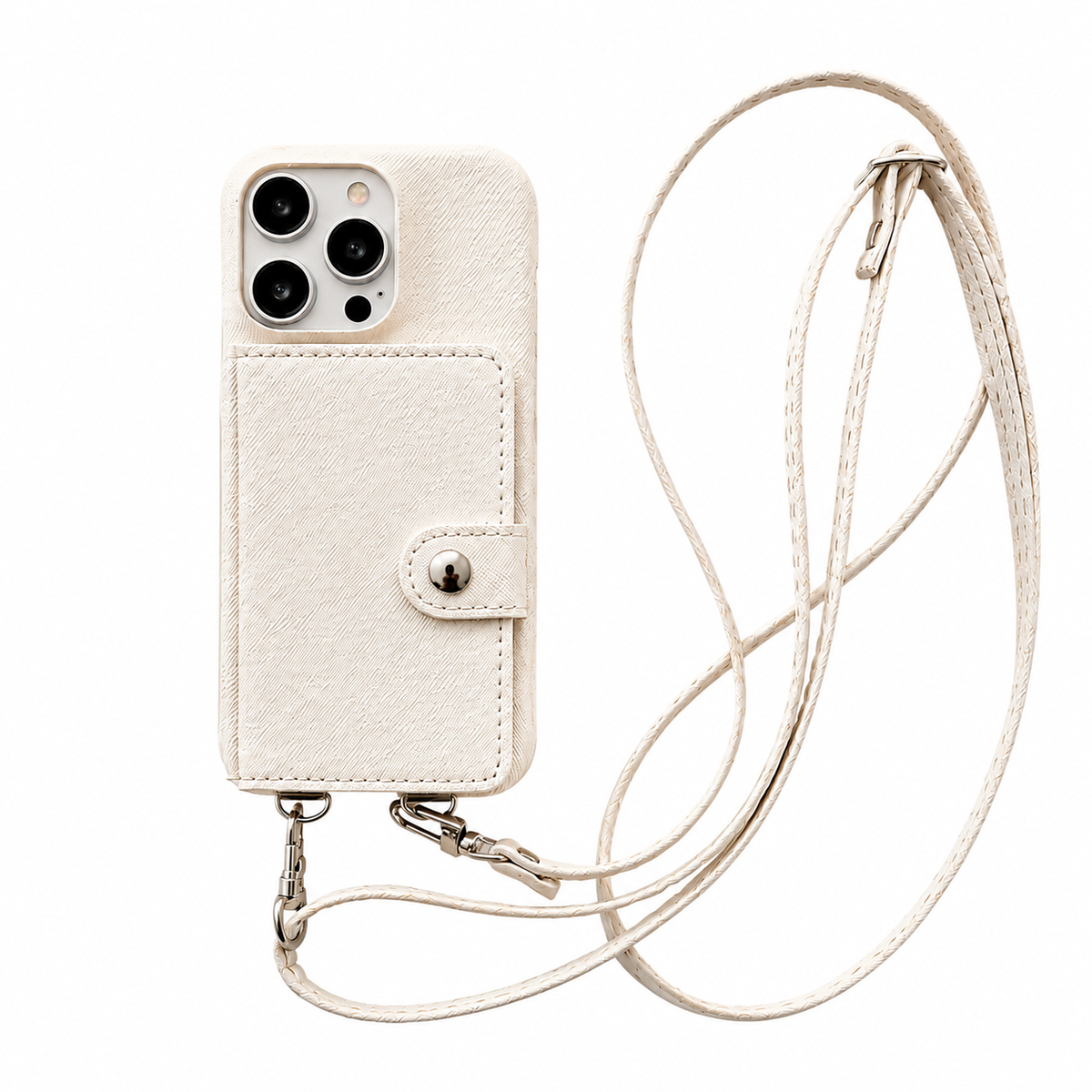 Premium iPhone Case MagSafe Wallet Crossbody PU Leather Card Holder Shockproof RFID Blocking Magnetic Flip Cover Shoulder Strap Full Protection Design