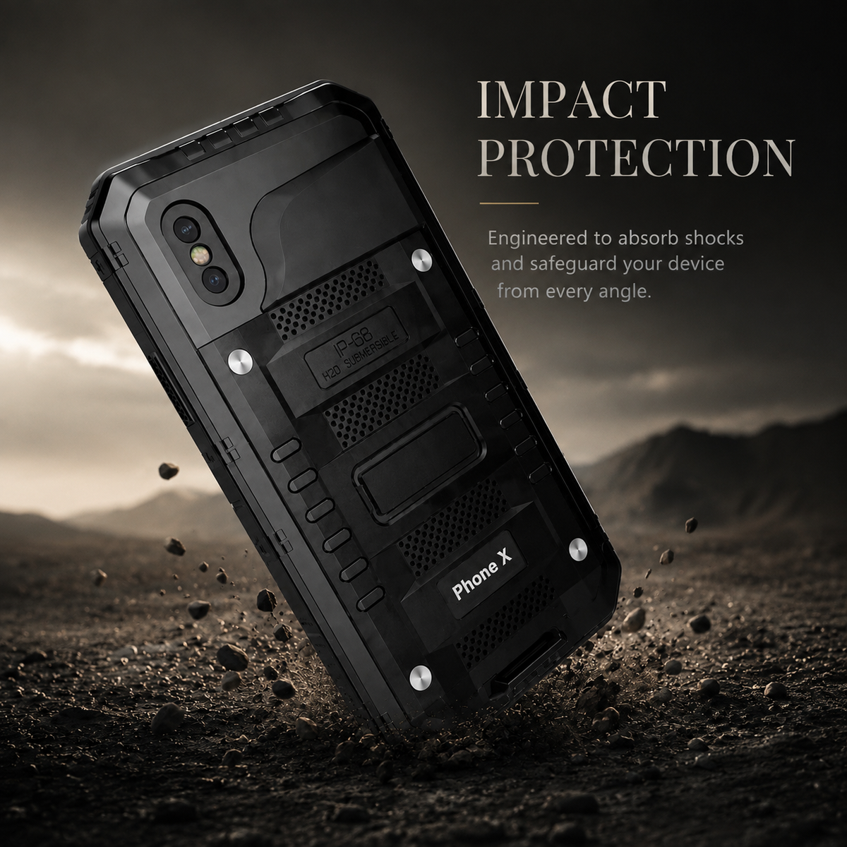 Premium iPhone Case MagSafe Waterproof Aluminum Armor Shockproof Full Body Camera Lens Protection Dustproof Sealed Rugged Protective Cover Design Slim
