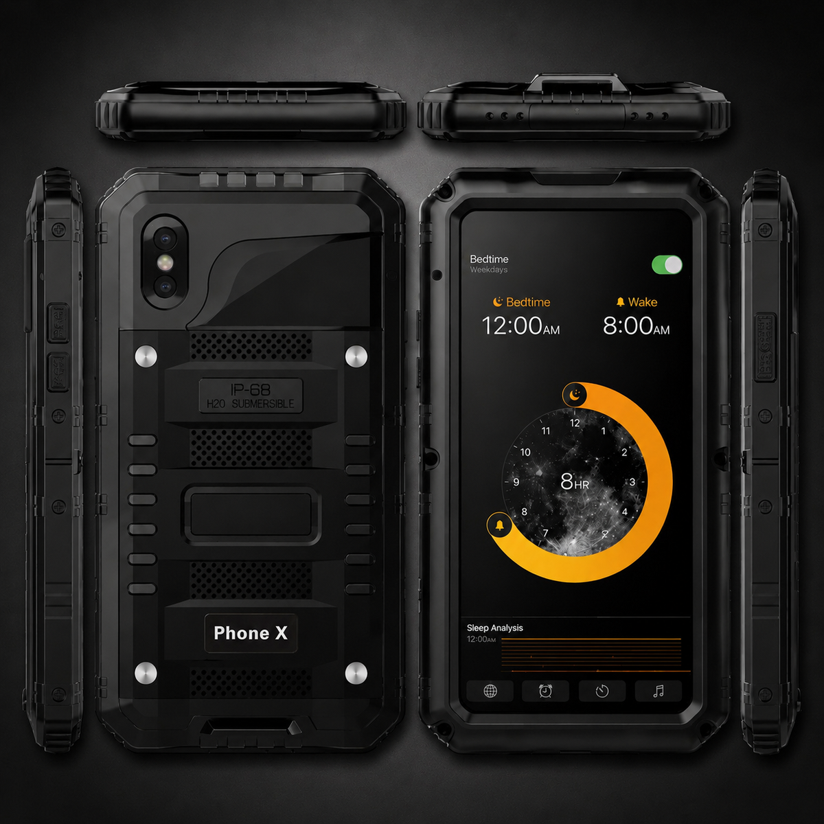 Premium iPhone Case MagSafe Waterproof Aluminum Armor Shockproof Full Body Camera Lens Protection Dustproof Sealed Rugged Protective Cover Design Slim