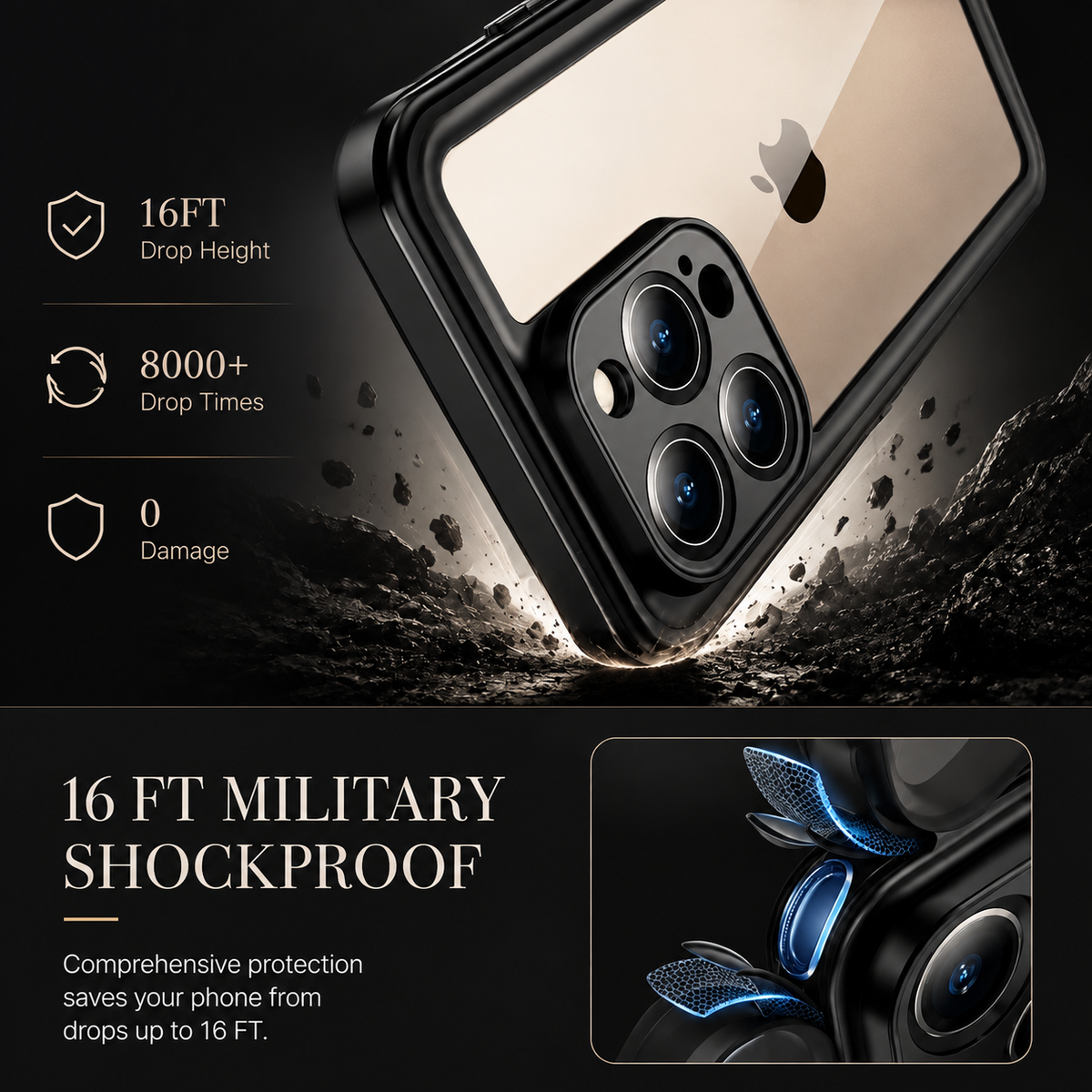 Premium iPhone Case MagSafe Waterproof Built In Screen Protection Shockproof Dustproof Full Body Protective Cover Sealed Rugged Heavy Duty Case Design