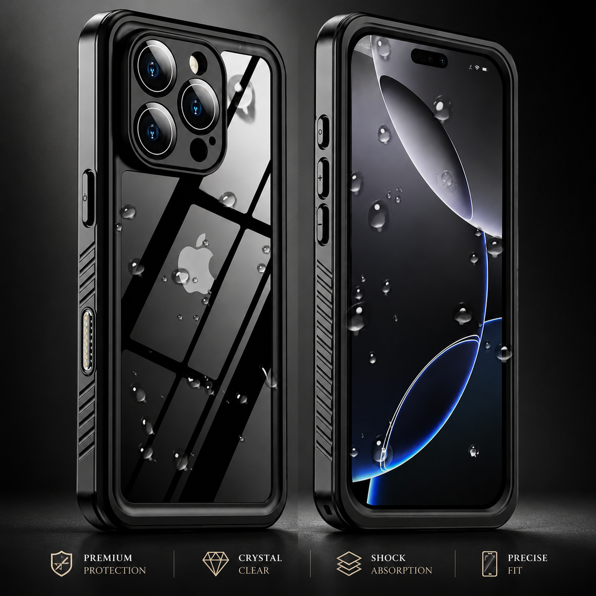Premium iPhone Case MagSafe Waterproof Built In Screen Protection Shockproof Dustproof Full Body Protective Cover Sealed Rugged Heavy Duty Case Design