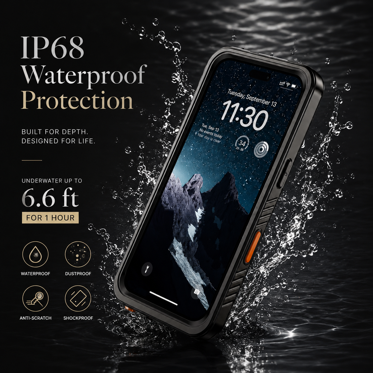 Premium iPhone Case MagSafe Waterproof Built In Screen Protection Shockproof Dustproof Full Body Protective Cover Sealed Rugged Heavy Duty Case Design