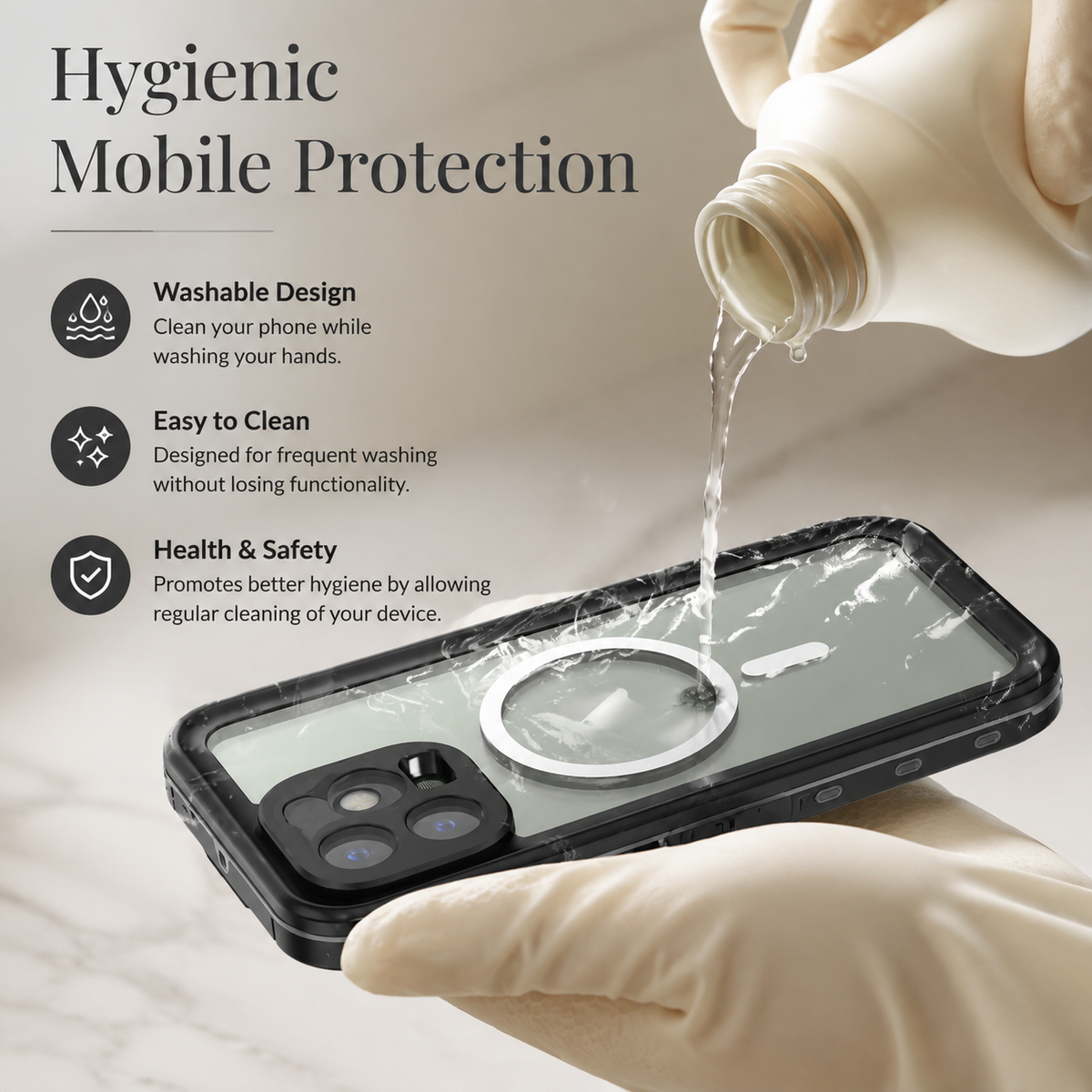 Premium iPhone Case MagSafe Waterproof Shockproof IP68 Sealed Body Cover Camera Lens Protection Transparent Dustproof Rugged Protective Design Surface