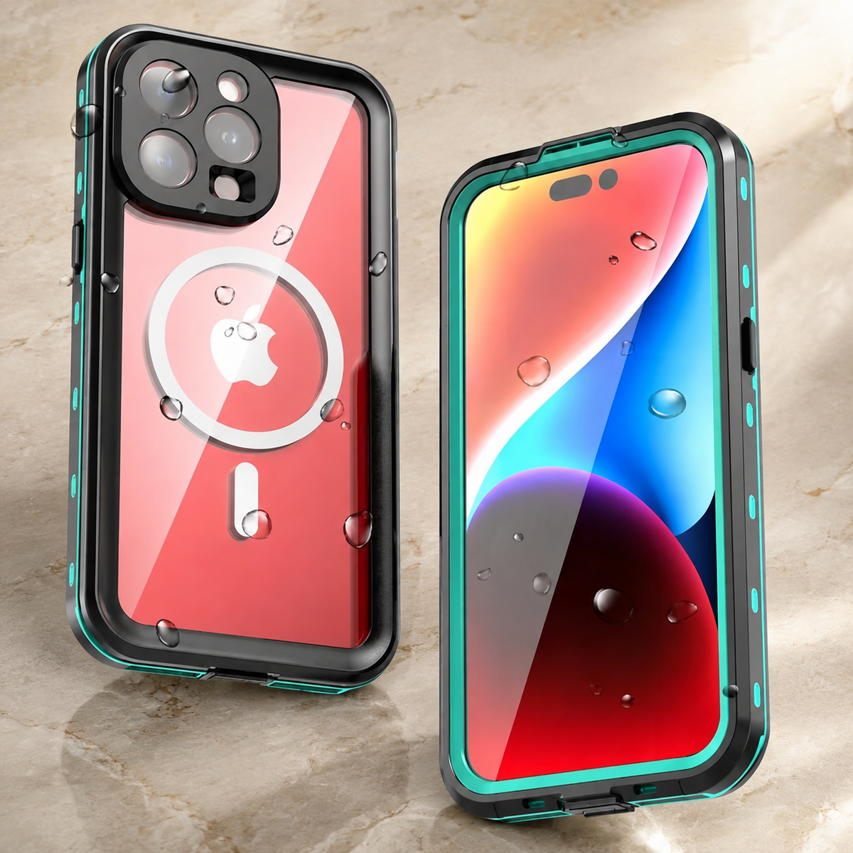 Premium iPhone Case MagSafe Waterproof Shockproof IP68 Sealed Body Cover Camera Lens Protection Transparent Dustproof Rugged Protective Design Surface