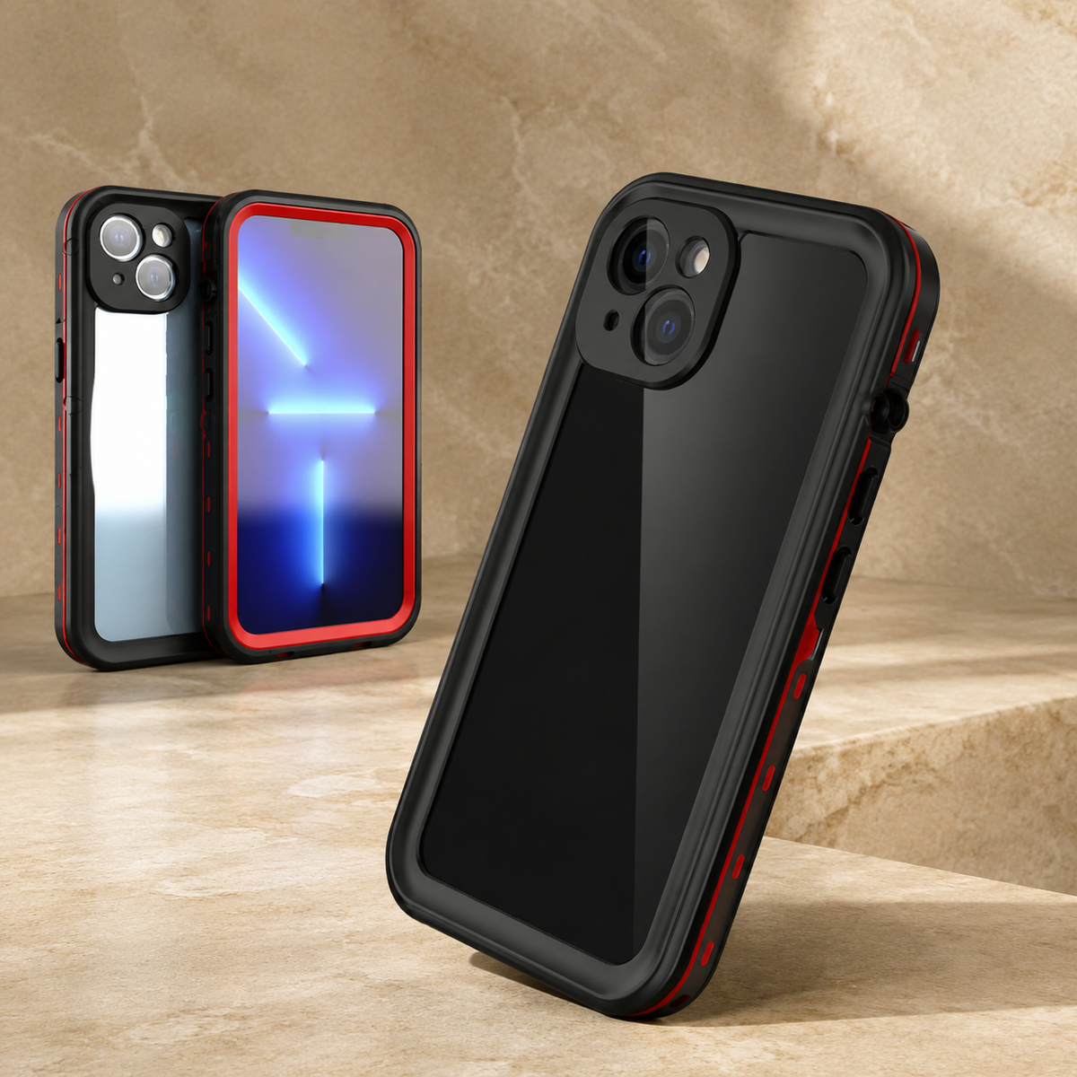 Premium iPhone Case MagSafe Waterproof Shockproof IP68 Sealed Body Cover Camera Lens Protection Transparent Dustproof Rugged Protective Design Surface