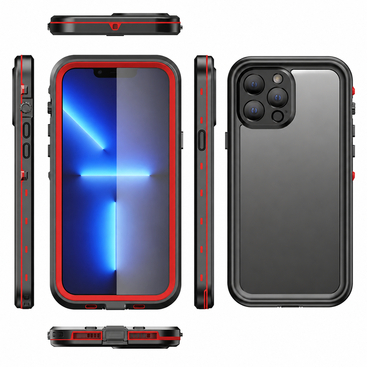 Premium iPhone Case MagSafe Waterproof Shockproof IP68 Sealed Body Cover Camera Lens Protection Transparent Dustproof Rugged Protective Design Surface