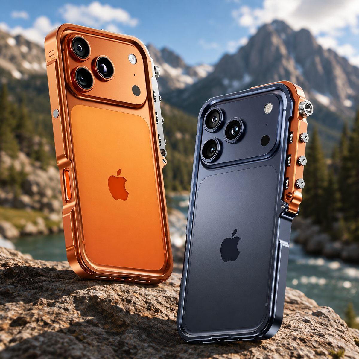 Premium iPhone Case Magnetic Aluminum Alloy Armored Frame MagSafe Compatible Shockproof Anti Scratch Non Slip Glitter Heat Resistant Slim Cover Design