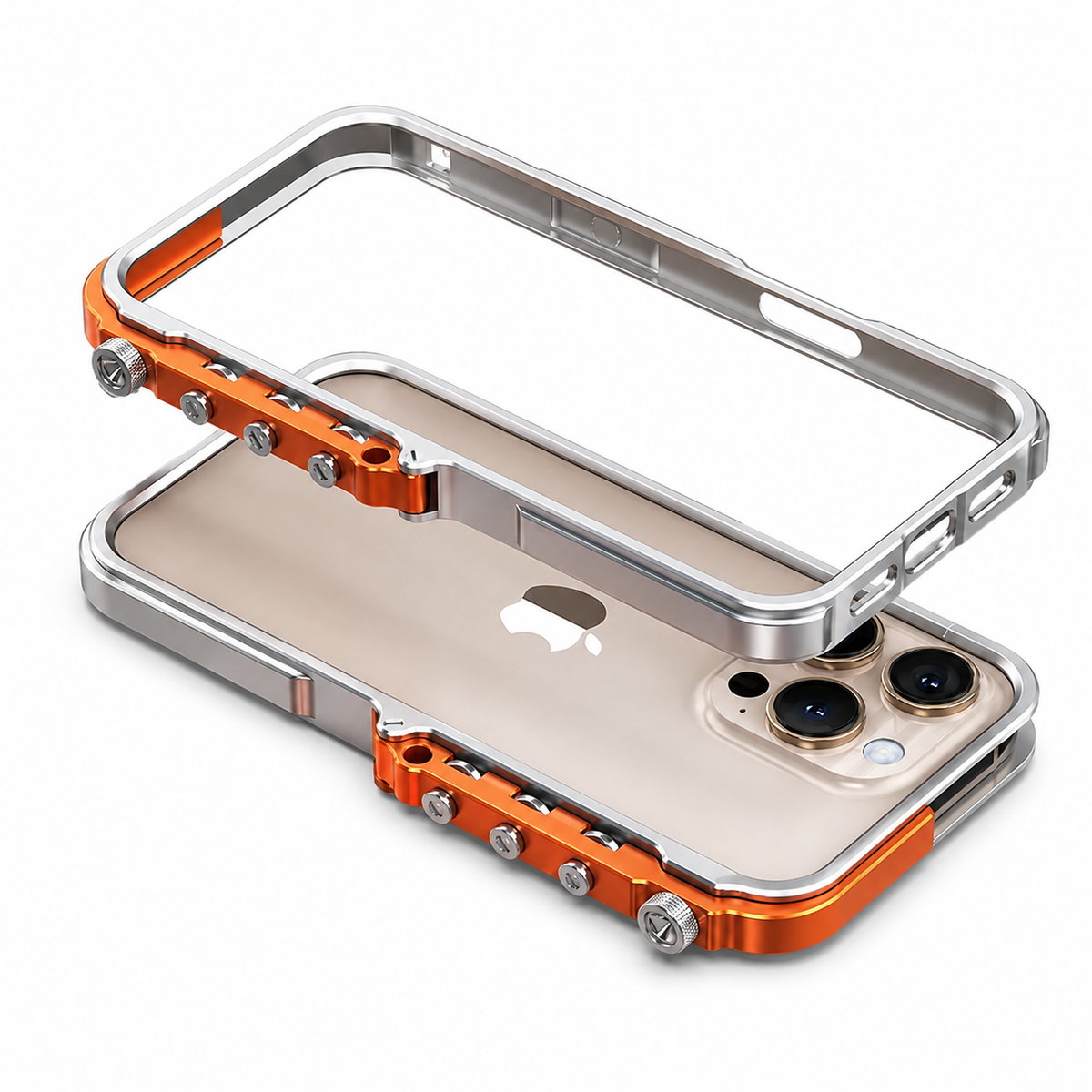 Premium iPhone Case Magnetic Aluminum Alloy Armored Frame MagSafe Compatible Shockproof Anti Scratch Non Slip Glitter Heat Resistant Slim Cover Design