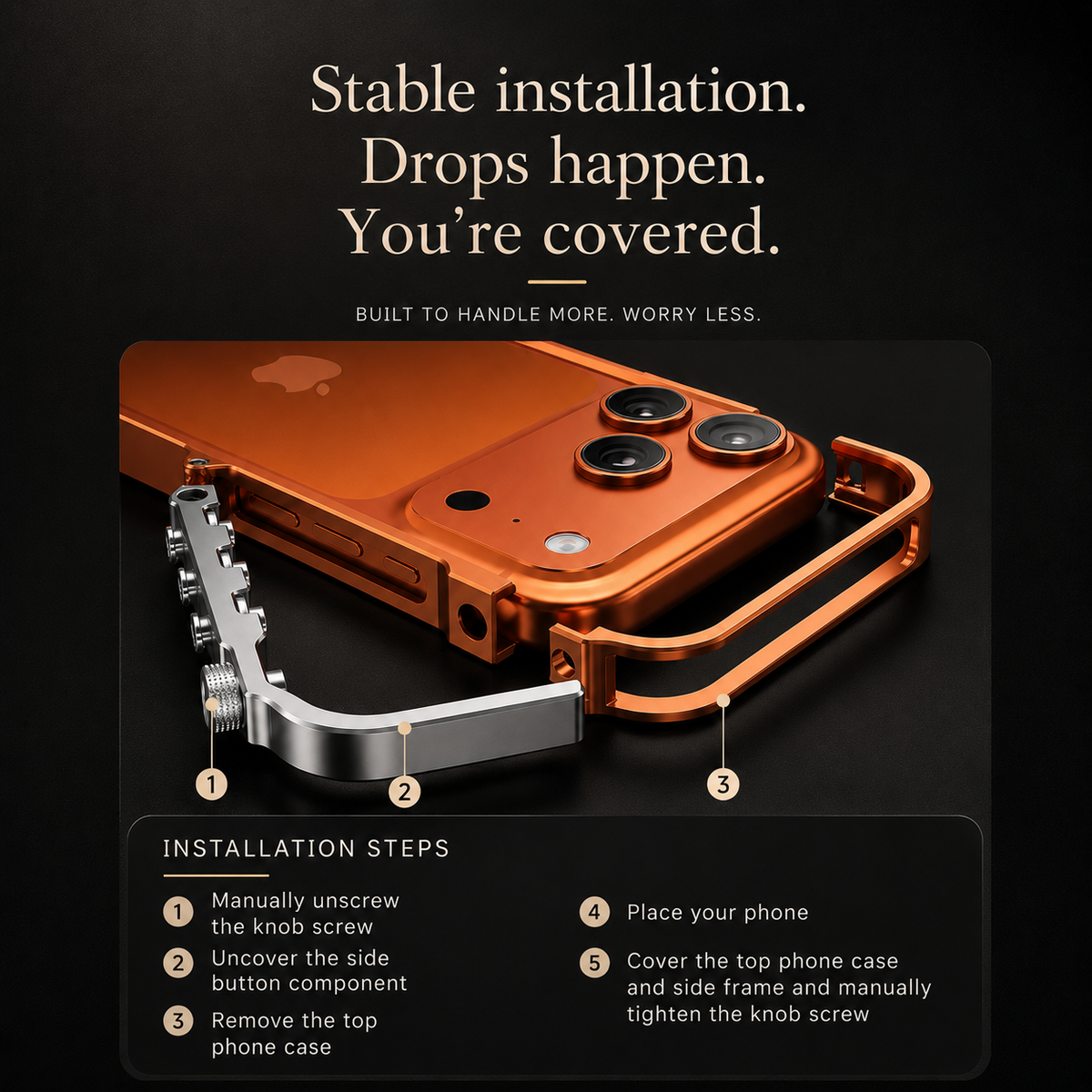 Premium iPhone Case Magnetic Aluminum Alloy Bumper MagSafe Compatible Shockproof Heat Dissipation Anti Scratch Non Slip Lightweight Silicone Frame Protective Design