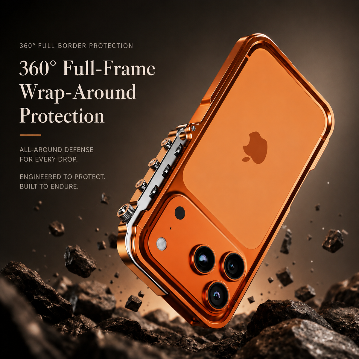 Premium iPhone Case Magnetic Aluminum Alloy Bumper MagSafe Compatible Shockproof Heat Dissipation Anti Scratch Non Slip Lightweight Silicone Frame Protective Design