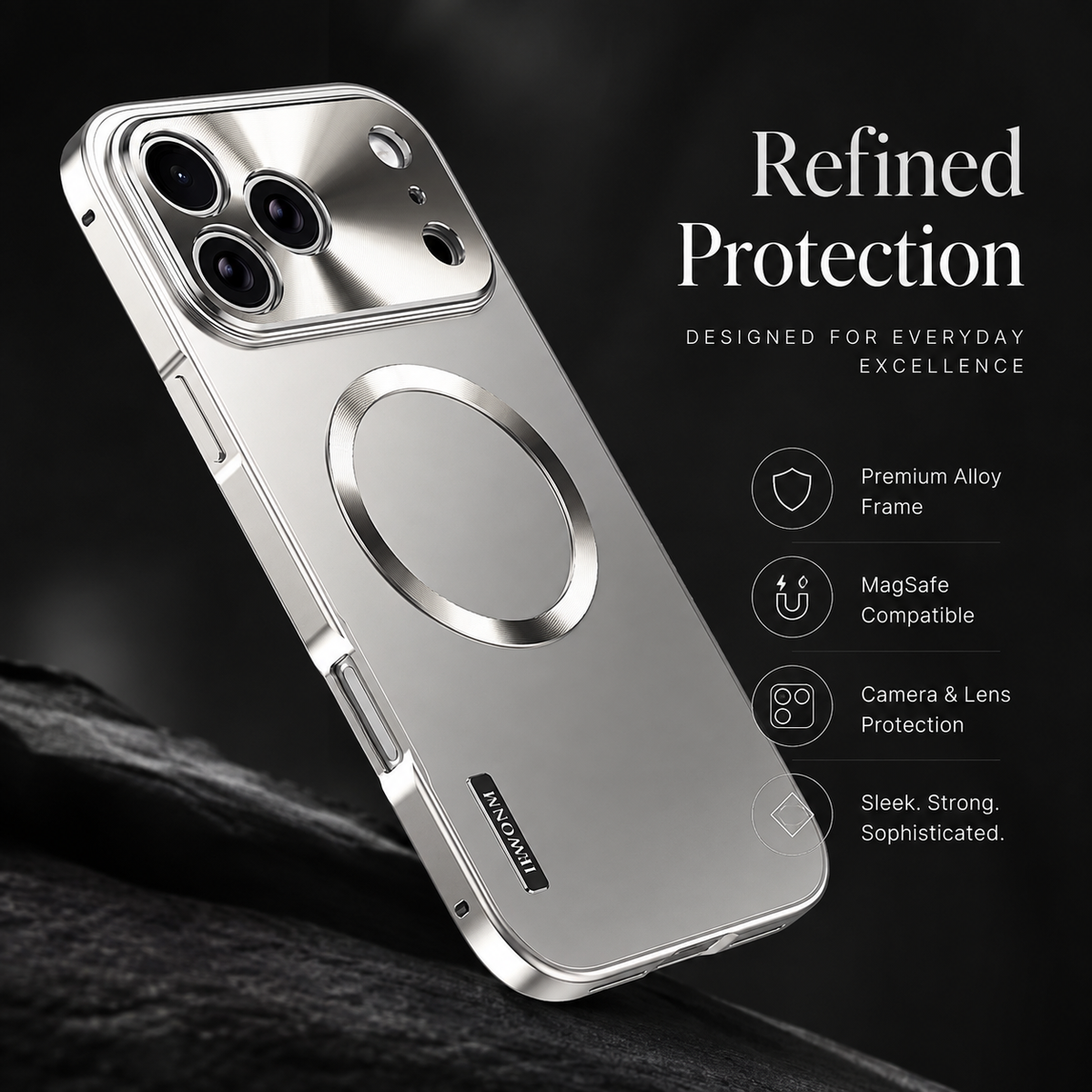 Premium iPhone Case Magnetic Aluminum Alloy Frame Frosted PC Backplate Ultra Thin Shockproof Anti Scratch Anti Fingerprint Matte Protective Cover
