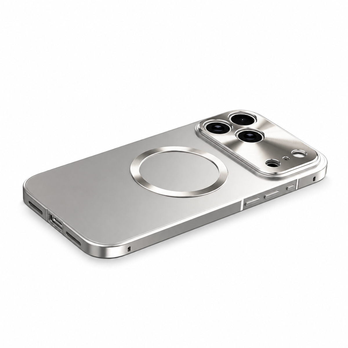 Premium iPhone Case Magnetic Aluminum Alloy Frame Frosted PC Backplate Ultra Thin Shockproof Anti Scratch Anti Fingerprint Matte Protective Cover