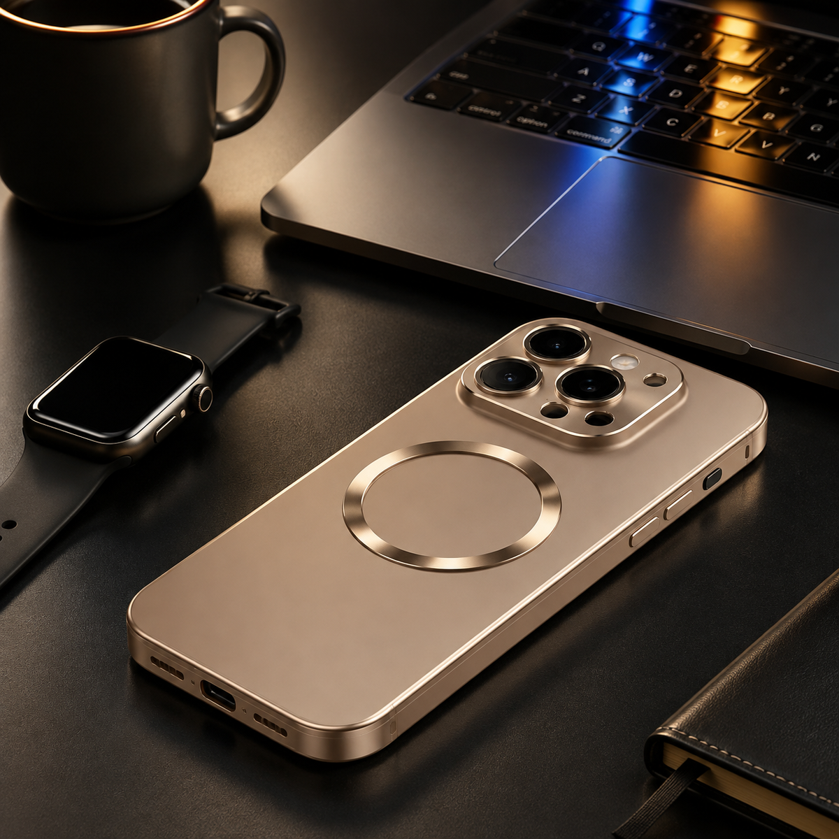 Premium iPhone Case Magnetic Aluminum Alloy Frame Frosted PC Backplate Ultra Thin Shockproof Anti Scratch Matte Non Slip Protective Cover
