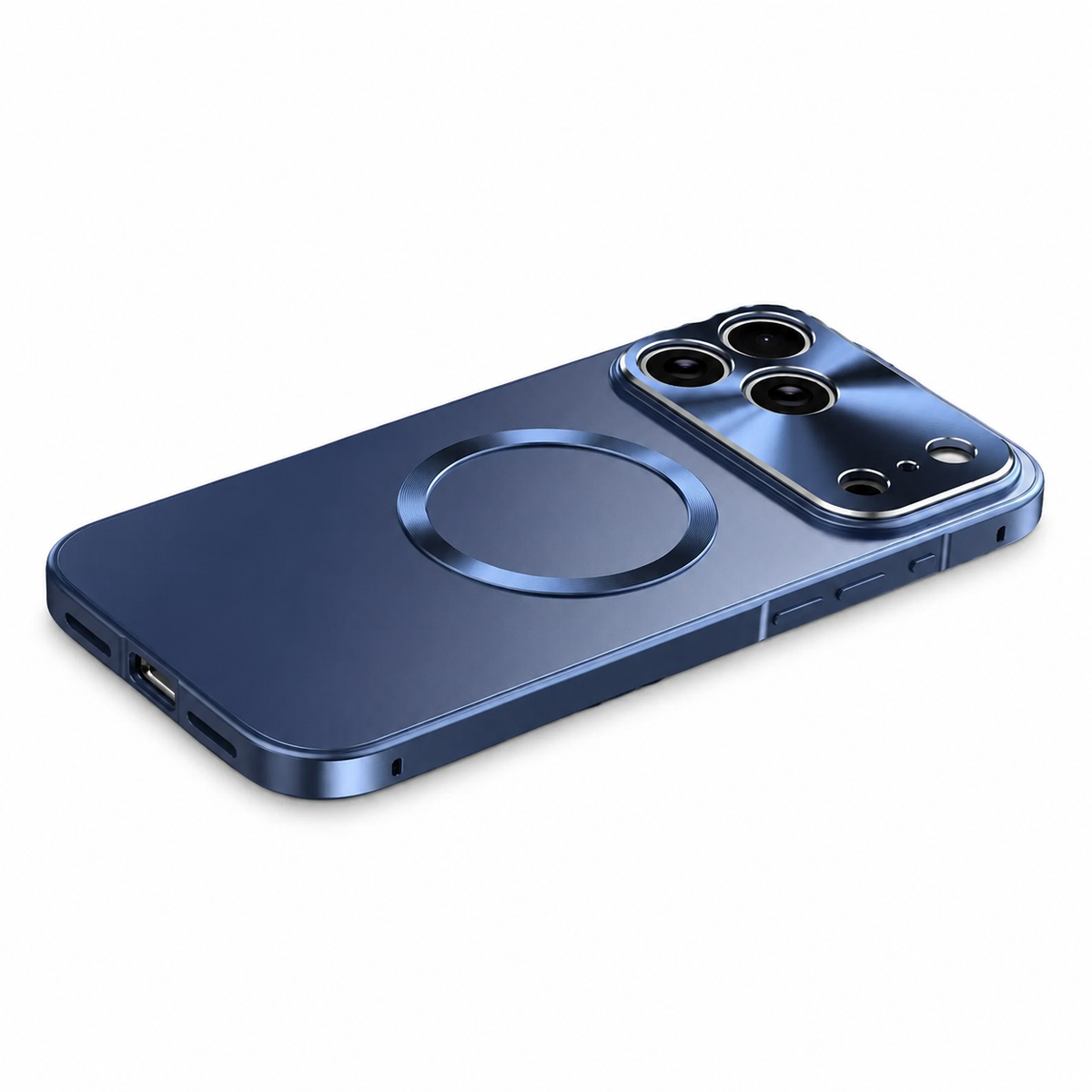Premium iPhone Case Magnetic Aluminum Alloy Frame Frosted PC Backplate Ultra Thin Shockproof Anti Scratch Matte Non Slip Protective Cover