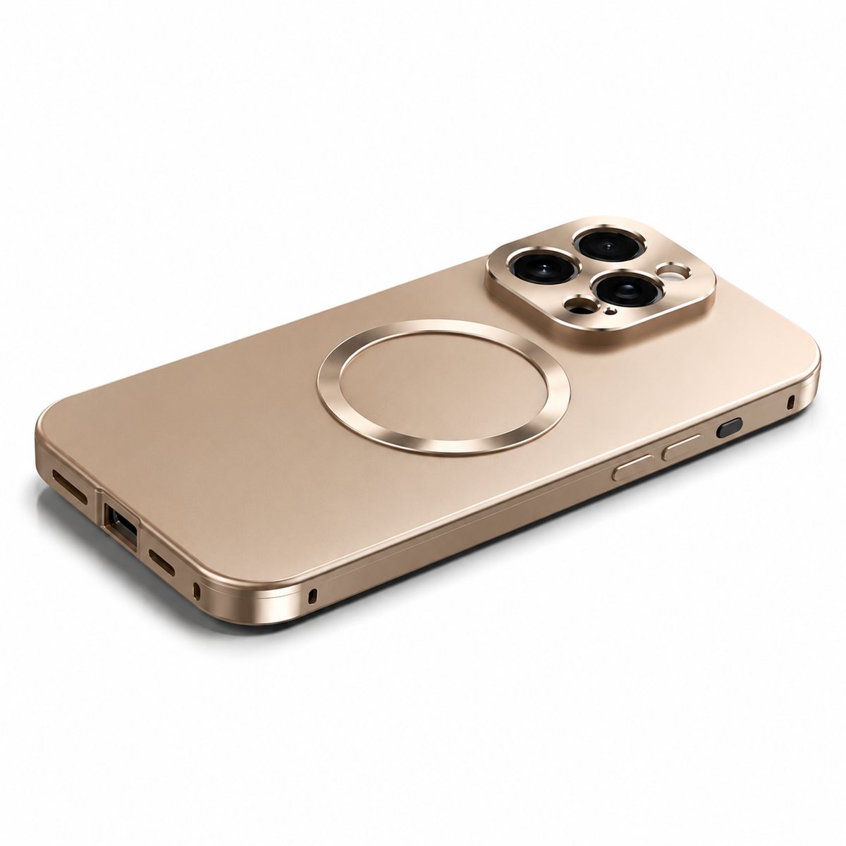 Premium iPhone Case Magnetic Aluminum Alloy Frame Frosted PC Backplate Ultra Thin Shockproof Anti Scratch Matte Non Slip Protective Cover