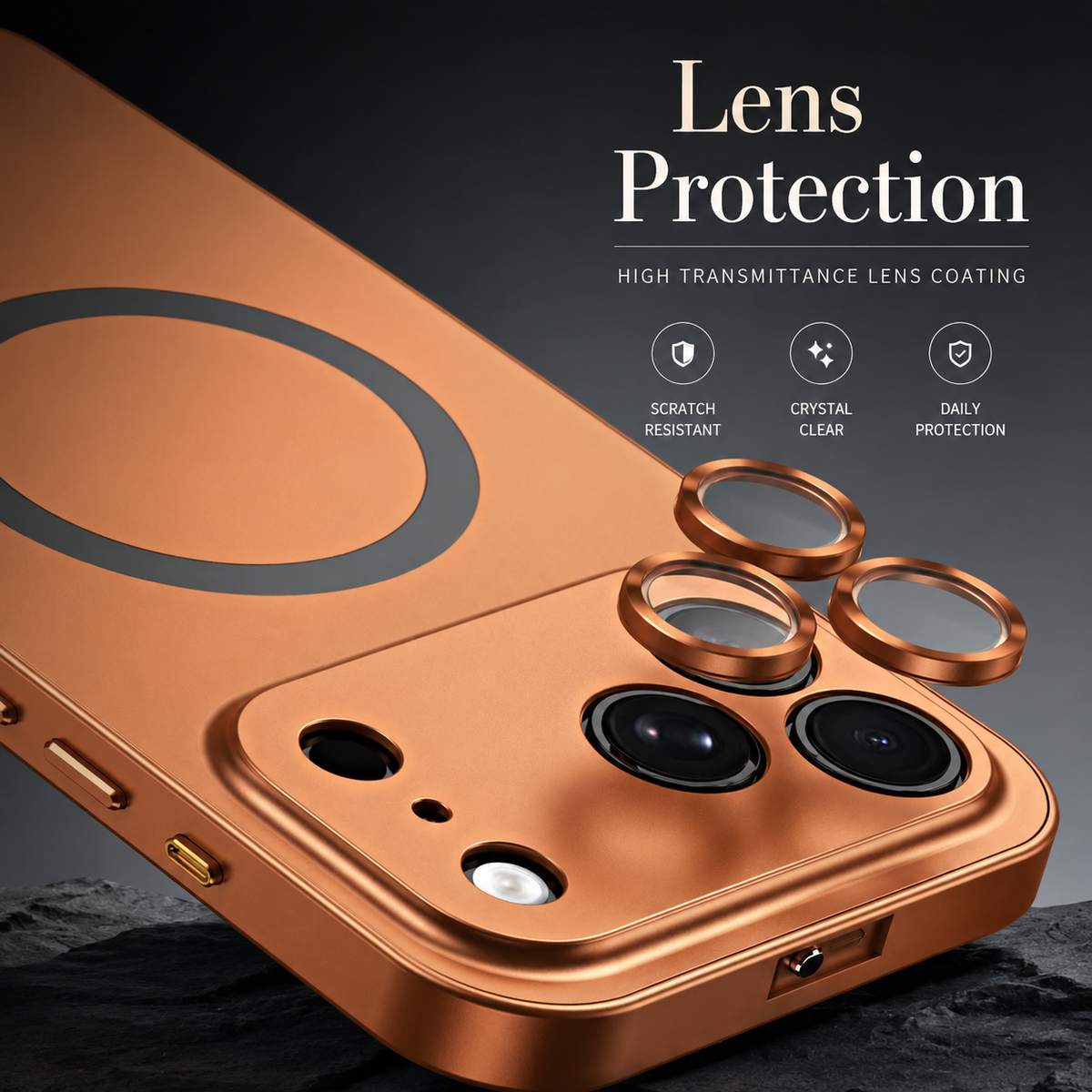 Premium iPhone Case Magnetic Aluminum Alloy Frame Hard PC Back Cover MagSafe Compatible Shockproof Matte Anti Fingerprint Slim Protective Design
