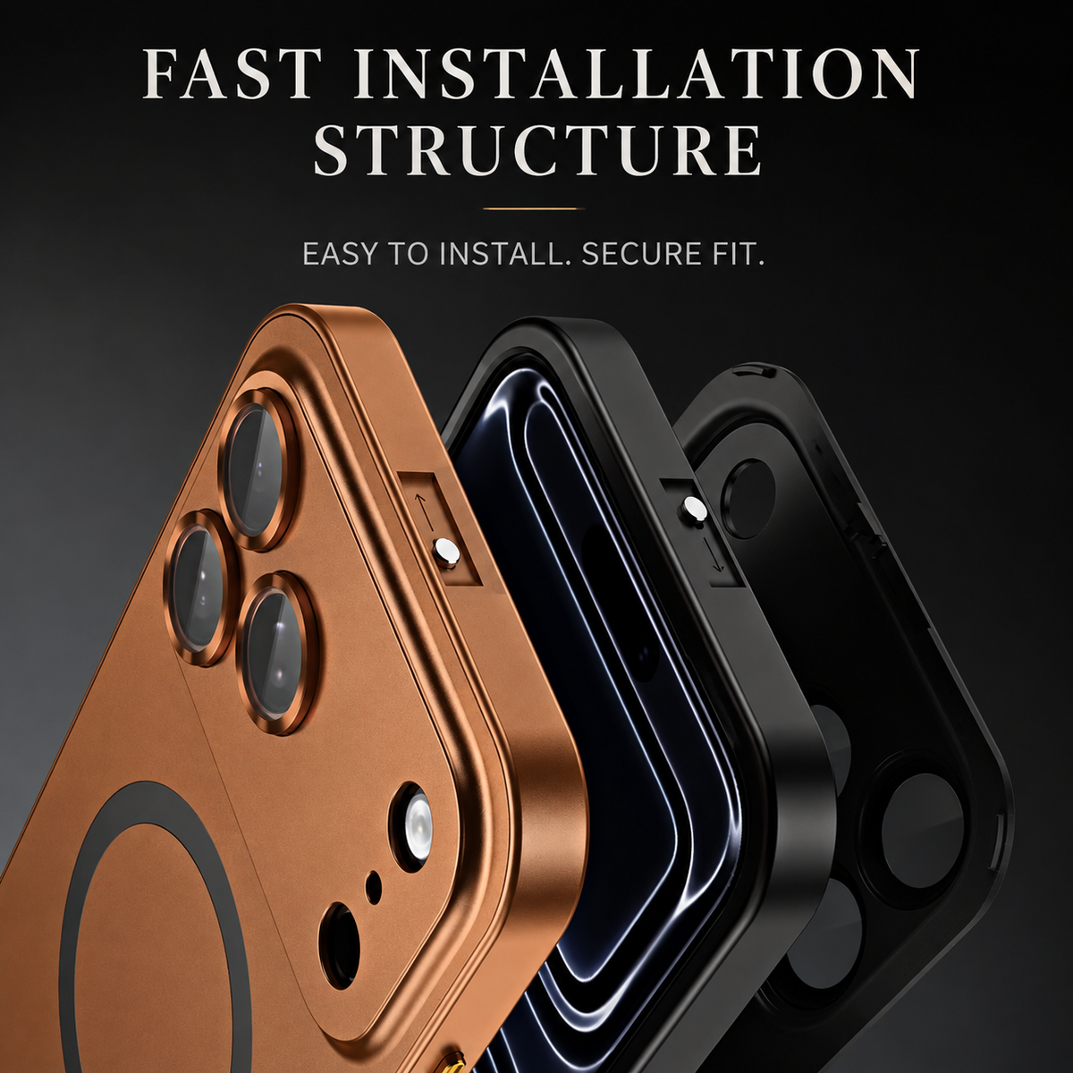 Premium iPhone Case Magnetic Aluminum Alloy Frame Hard PC Back Cover MagSafe Compatible Shockproof Matte Anti Fingerprint Slim Protective Design