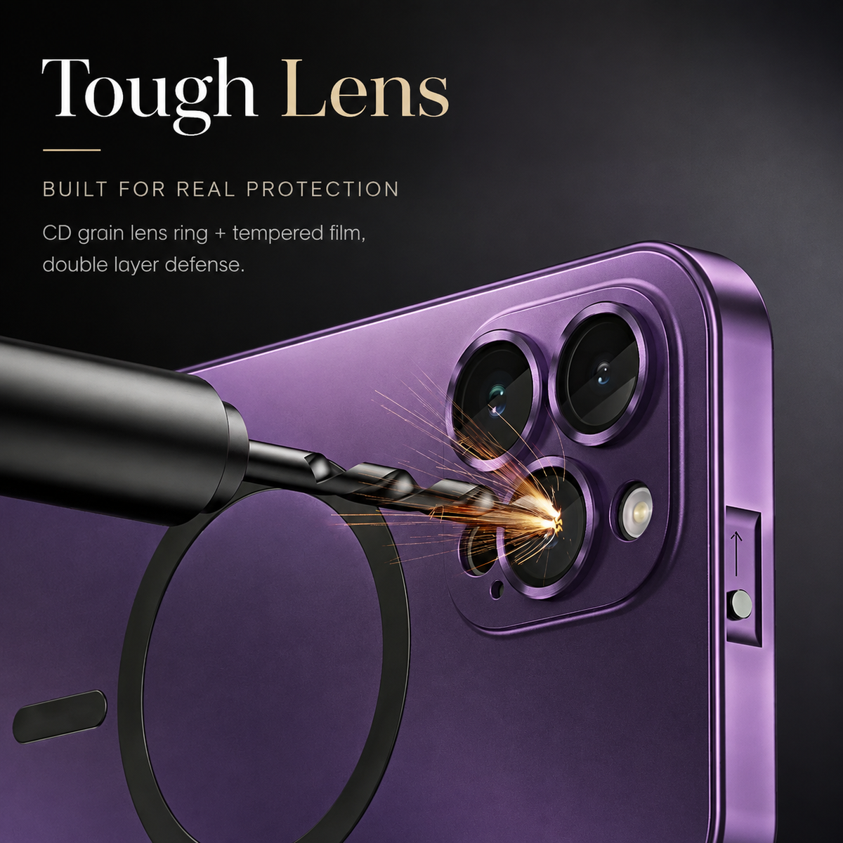 Premium iPhone Case Magnetic Aluminum Alloy Frame Hard PC Back Cover MagSafe Compatible Shockproof Matte Anti Fingerprint Slim Protective Design