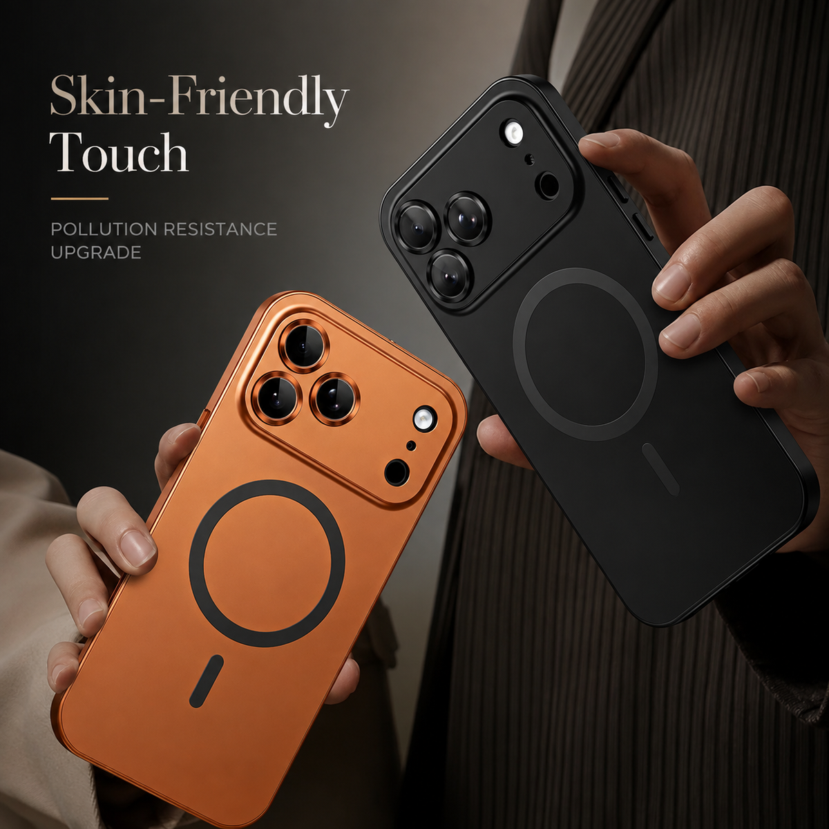 Premium iPhone Case Magnetic Aluminum Alloy Frame Hard PC Back Cover MagSafe Compatible Shockproof Matte Anti Fingerprint Slim Protective Design
