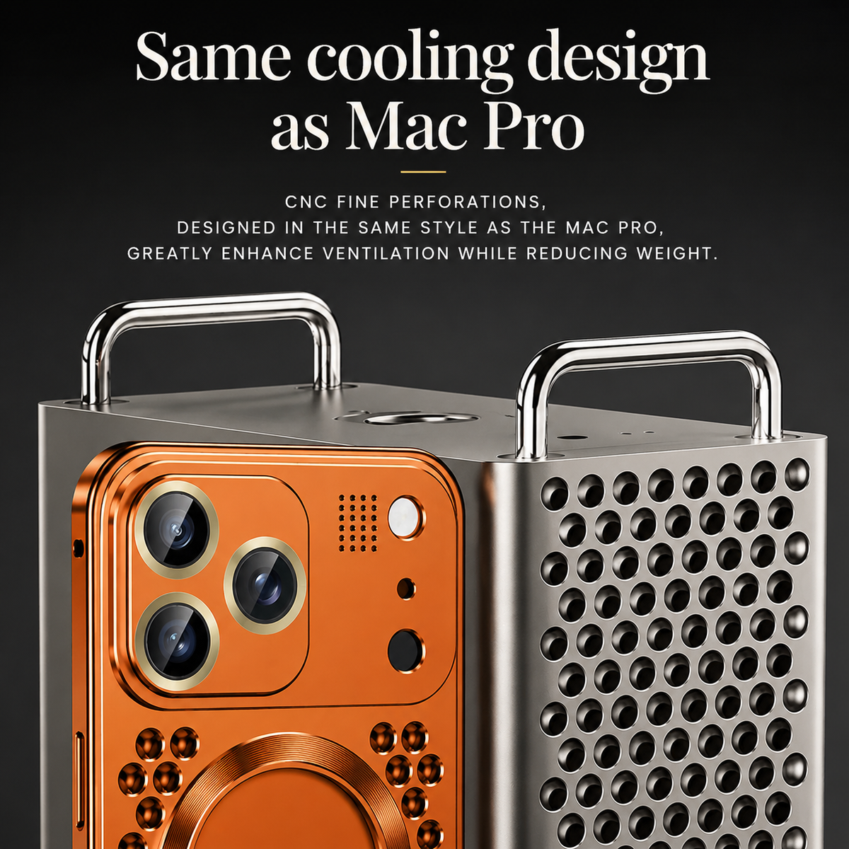 Premium iPhone Case Magnetic Aluminum Alloy Frame Shockproof Protective Cover Heat Dissipation Metal Design Camera Lens Guard Anti Fall Slim Lightweight