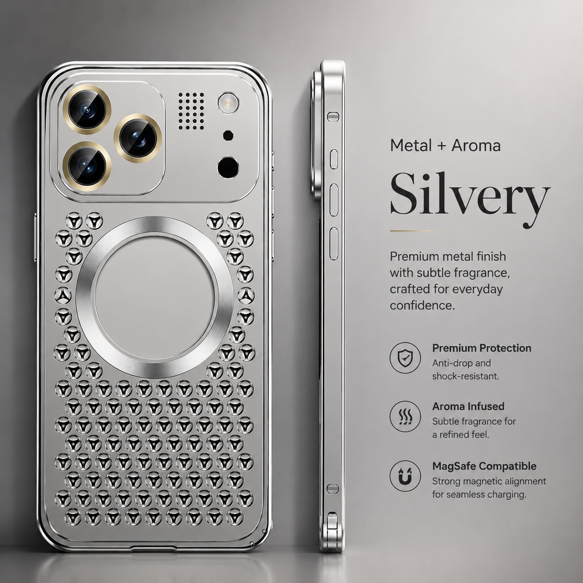 Premium iPhone Case Magnetic Aluminum Alloy Frame Shockproof Protective Cover Heat Dissipation Metal Design Camera Lens Guard Anti Fall Slim Lightweight