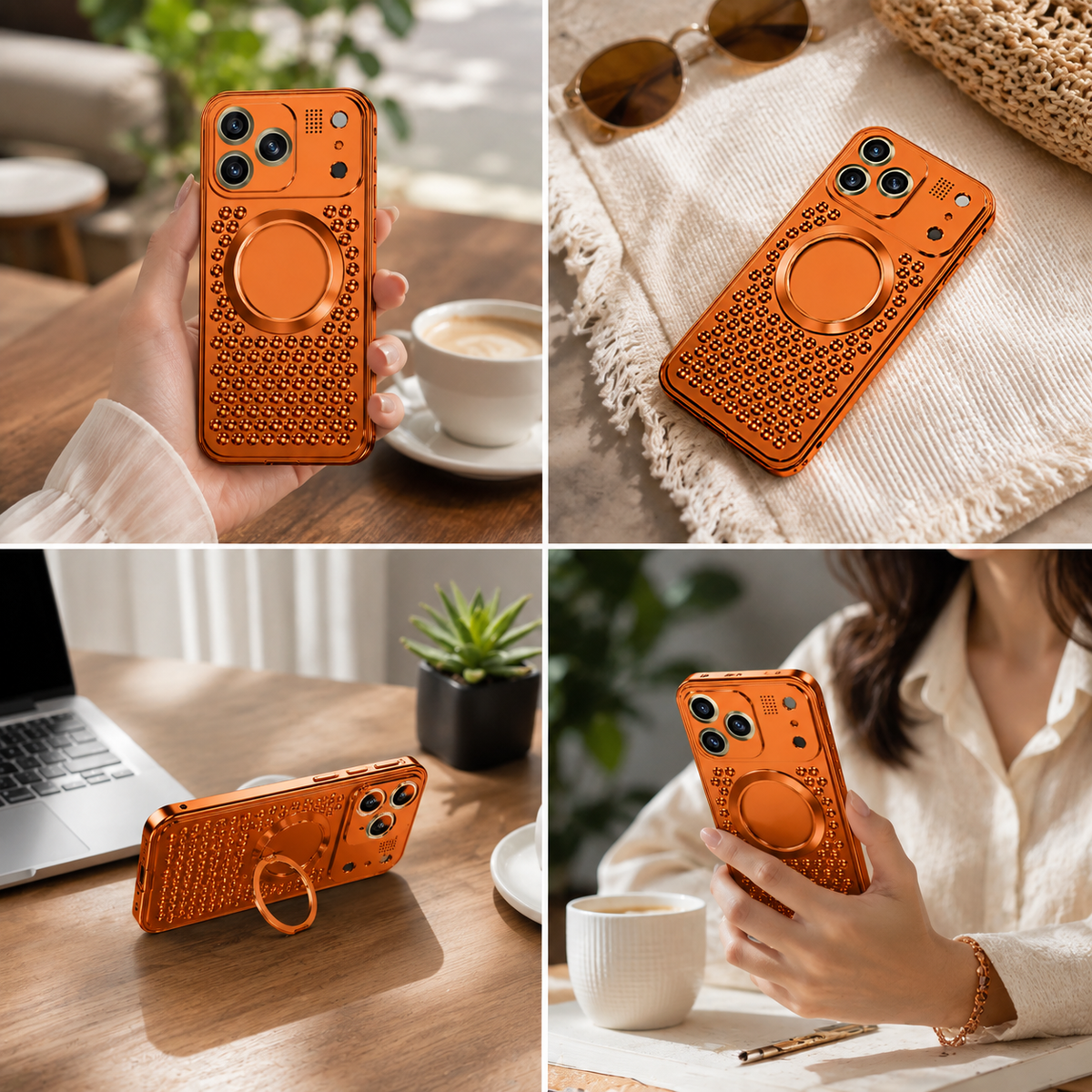 Premium iPhone Case Magnetic Aluminum Alloy Frame Shockproof Protective Cover Heat Dissipation Metal Design Camera Lens Guard Anti Fall Slim Lightweight