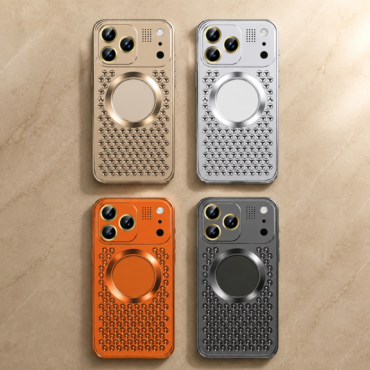 Premium iPhone Case Magnetic Aluminum Alloy Frame Shockproof Protective Cover Heat Dissipation Metal Design Camera Lens Guard Anti Fall Slim Lightweight