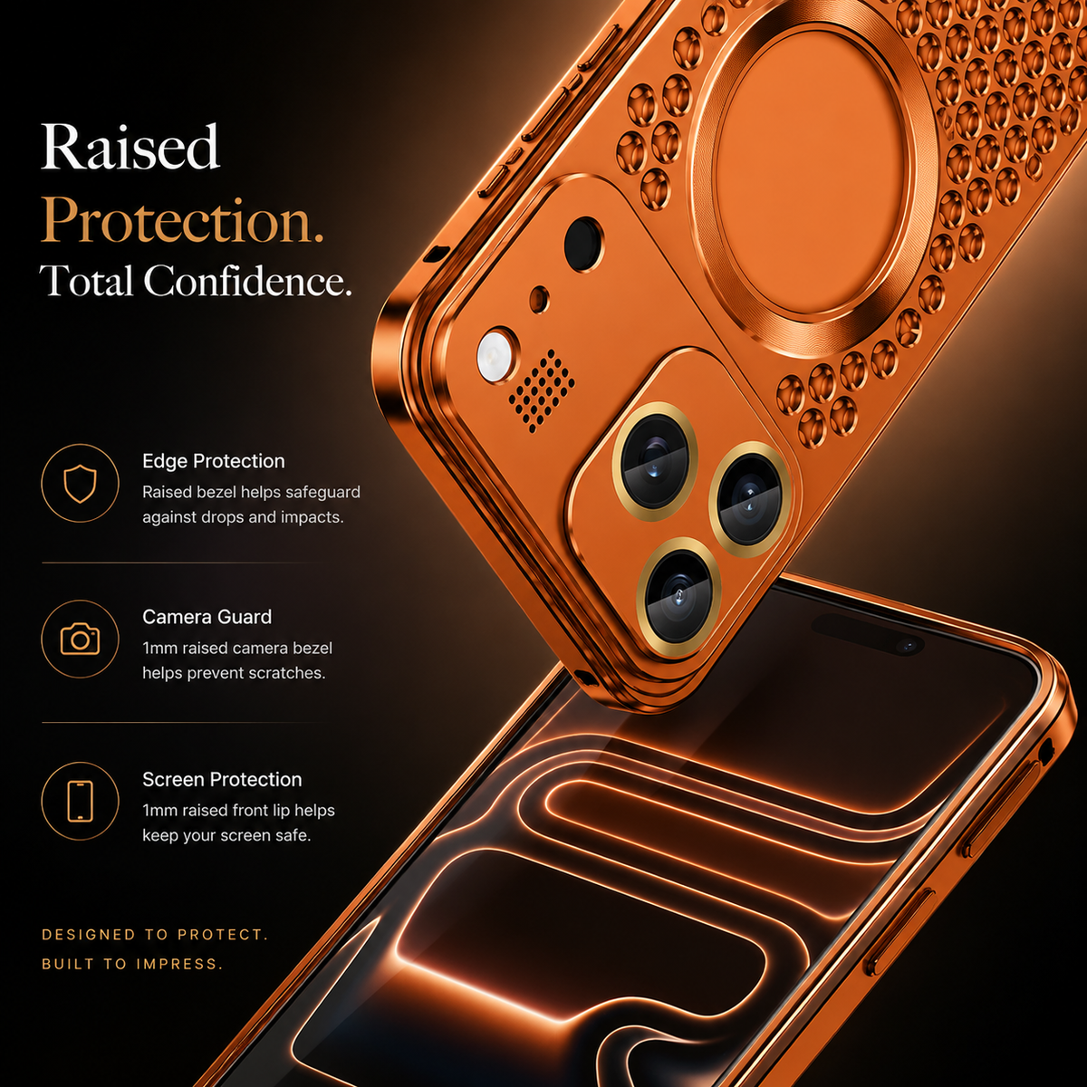 Premium iPhone Case Magnetic Aluminum Alloy Frame Shockproof Protective Cover Heat Dissipation Metal Design Camera Lens Guard Anti Fall Slim Lightweight