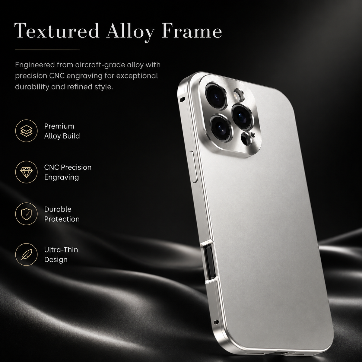 Premium iPhone Case Magnetic Aluminum Frame Shockproof Protective Cover Camera Lens Protection Wireless Charging Anti Scratch Slim Metal Full Coverage