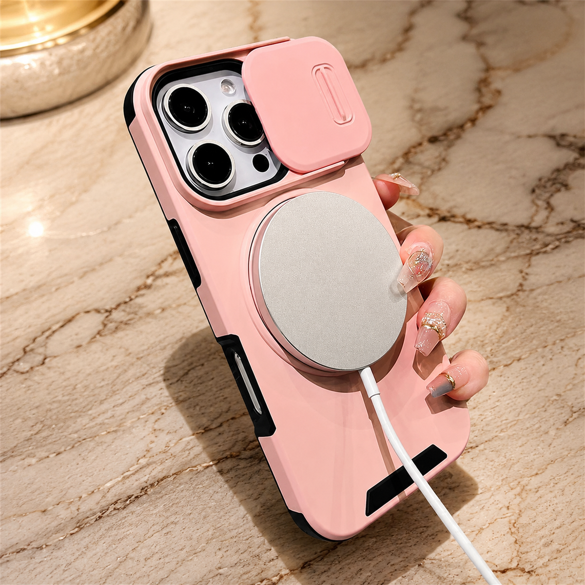 Premium iPhone Case Magnetic Bracket Shockproof PC Acrylic Heavy Duty Rugged Armor Anti Scratch Anti Fingerprint Non Slip Stand Protective Cover