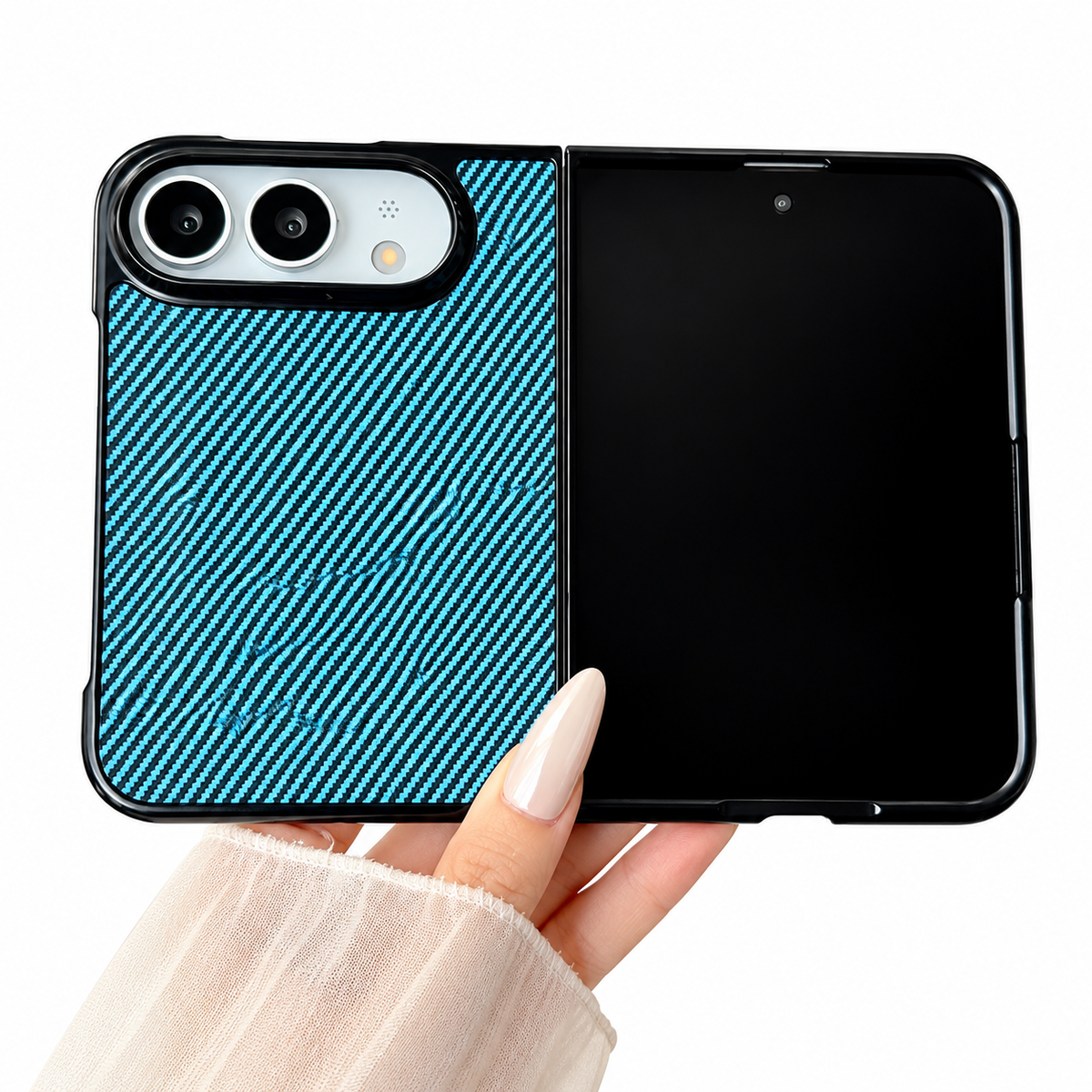 Premium iPhone Case Magnetic Carbon Fiber Pattern Soft TPU MagSafe Foldable Cover Shockproof Anti Knock Slim Non Slip Durable Protective Phone Cover Shell Case