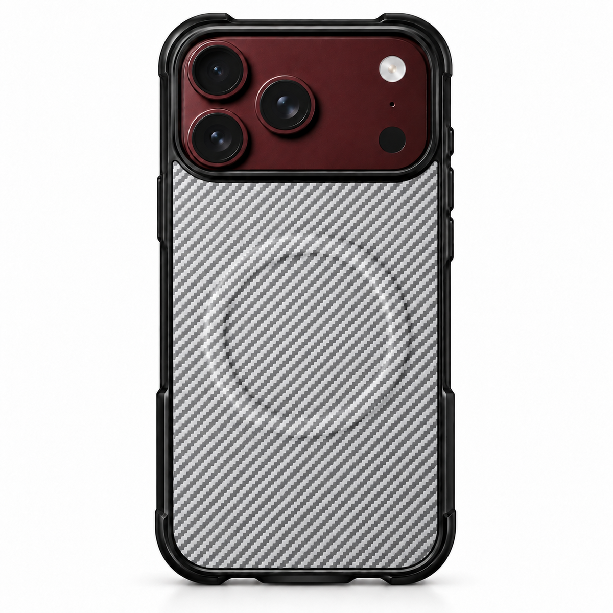 Premium iPhone Case Magnetic Carbon Fiber Pattern Soft TPU MagSafe Foldable Cover Shockproof Anti Knock Slim Non Slip Durable Protective Phone Cover Shell Case