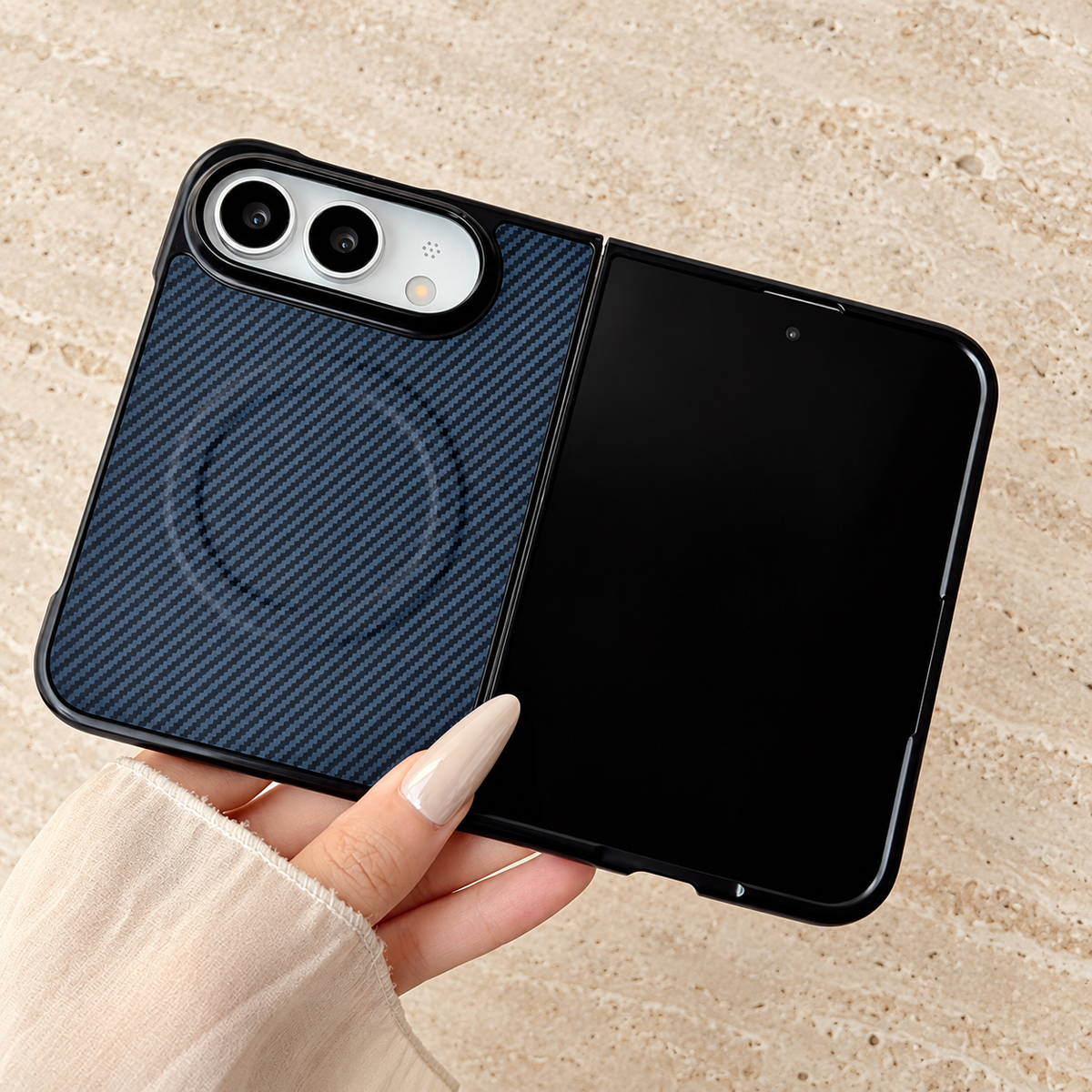 Premium iPhone Case Magnetic Carbon Fiber Pattern Soft TPU MagSafe Shockproof Anti Knock Slim Non Slip Durable Protective Tough Back Phone Cover Shell Case