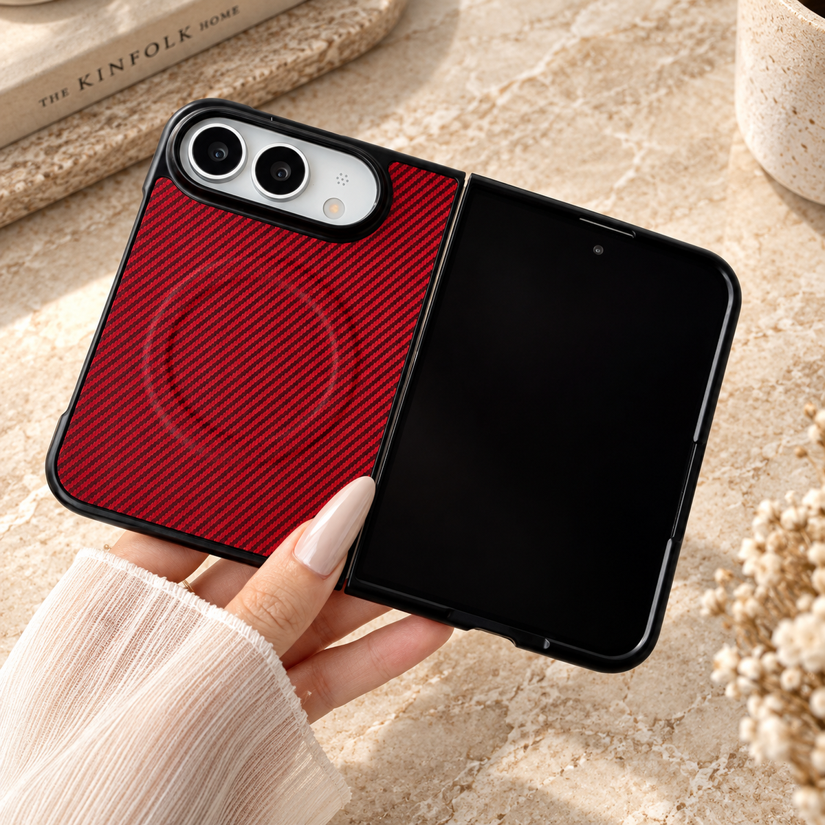Premium iPhone Case Magnetic Carbon Fiber Pattern Soft TPU MagSafe Shockproof Anti Knock Slim Non Slip Durable Protective Tough Back Phone Cover Shell Case