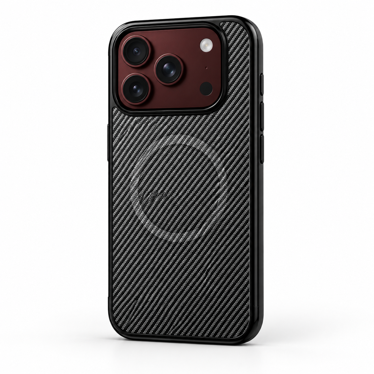 Premium iPhone Case Magnetic Carbon Fiber Pattern Soft TPU Shockproof Anti Knock Slim Protective Durable Non Slip Wireless Charging Phone Cover Shell Case